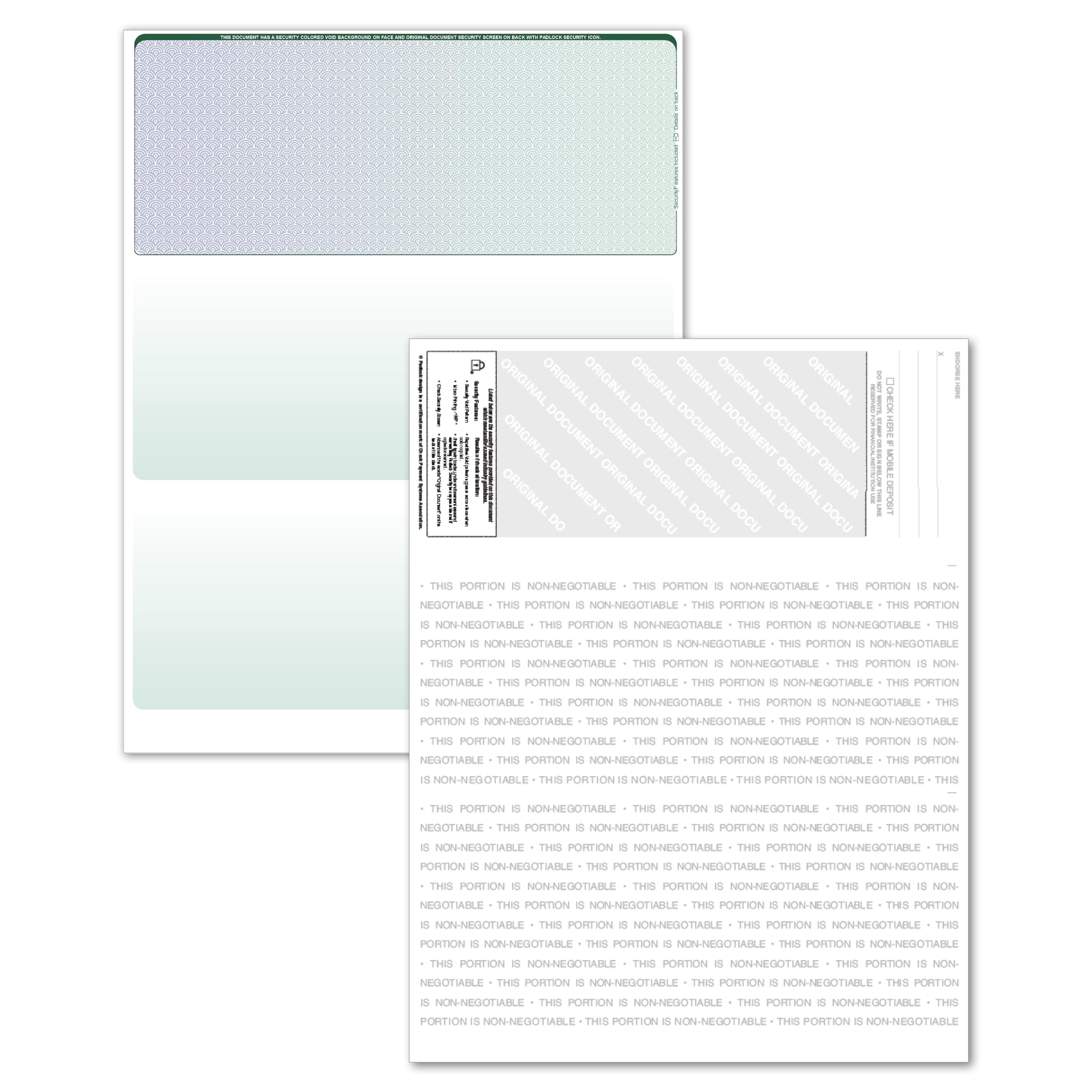 Top Quality Blank Laser & Computer Checks - 500 Sheets (Blue Green) for Business, Office & Home Use