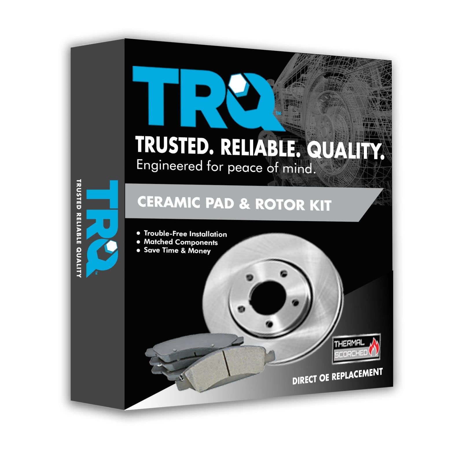 High-Performance Front Brake Pad & Rotor Kit with Wear Sensor - Ceramic Brake Pads & Rotors for 2000-2006 BMW X5 - Perfect for City Driving & Highway Commuting