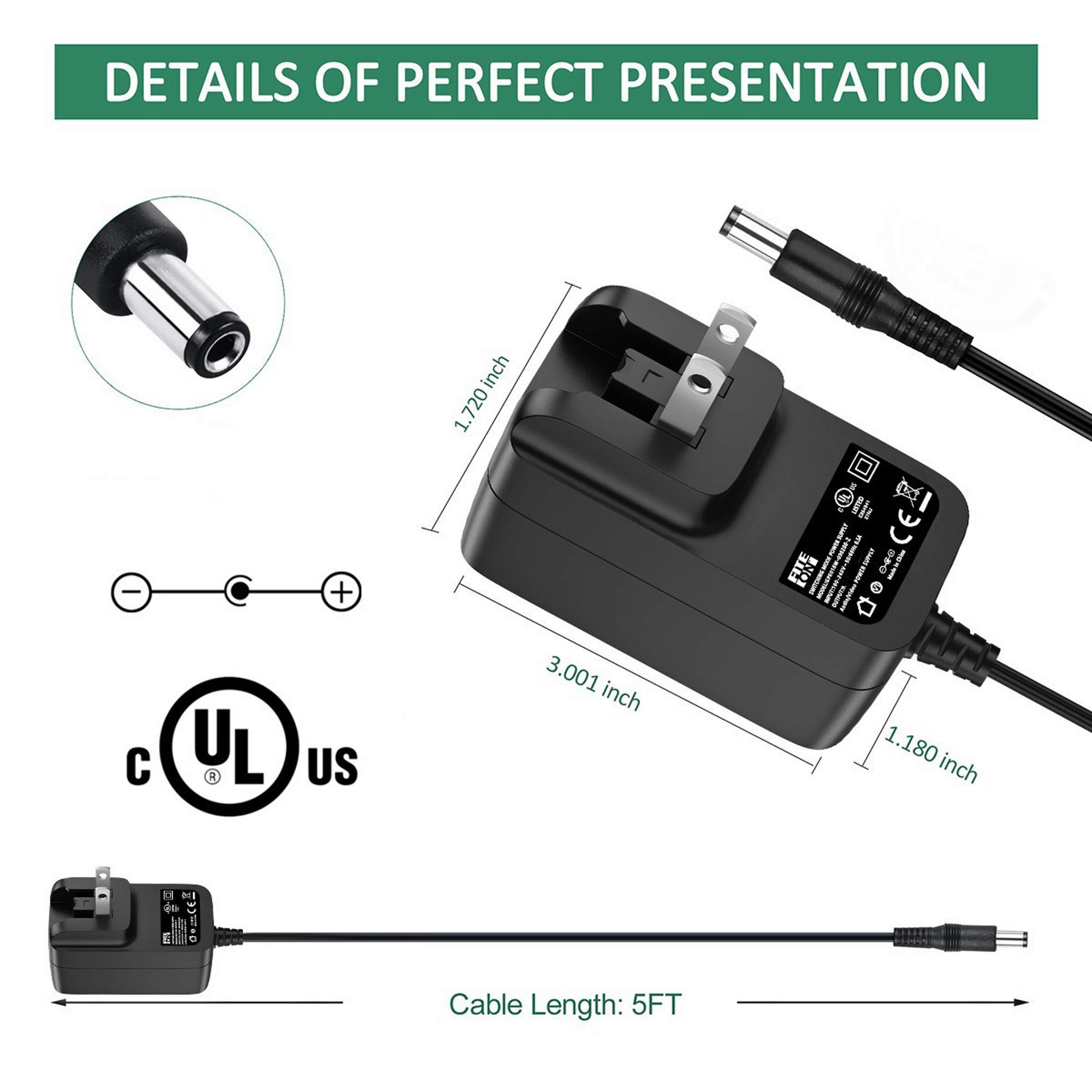 Stanley P2G7S AC Adapter - UL Listed Charger for Car Jump Starter | Home & Roadside Use