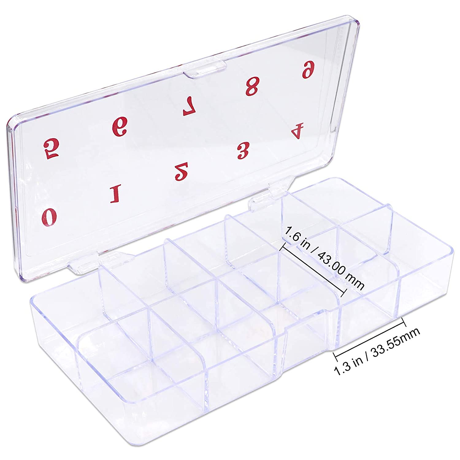Sminakh 3-Piece Clear Acrylic Nail Tips Storage Box - Transparent Rectangular Nail Art Organizer for Gel Polish, Press On Nails & Manicure Tools - Perfect for Salon, Home & Travel Use
