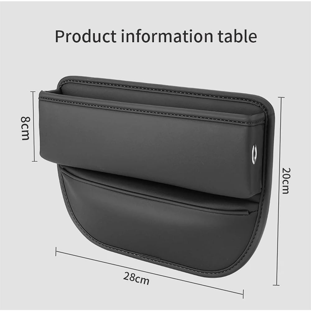 Leather Car Seat Gap Organizer for Dodge RAM, Caliber, Nitro, Journey, Avenger - Leak Proof Side Pocket Storage Box (Brown) | Perfect for Road Trips, Daily Commutes & Keeping Essentials Organized