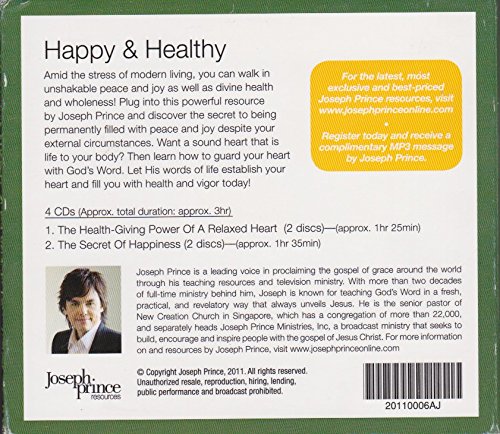 Happy & Healthy 4 CD Set by Joseph Prince - Inspirational Christian Music for Worship, Meditation & Daily Encouragement