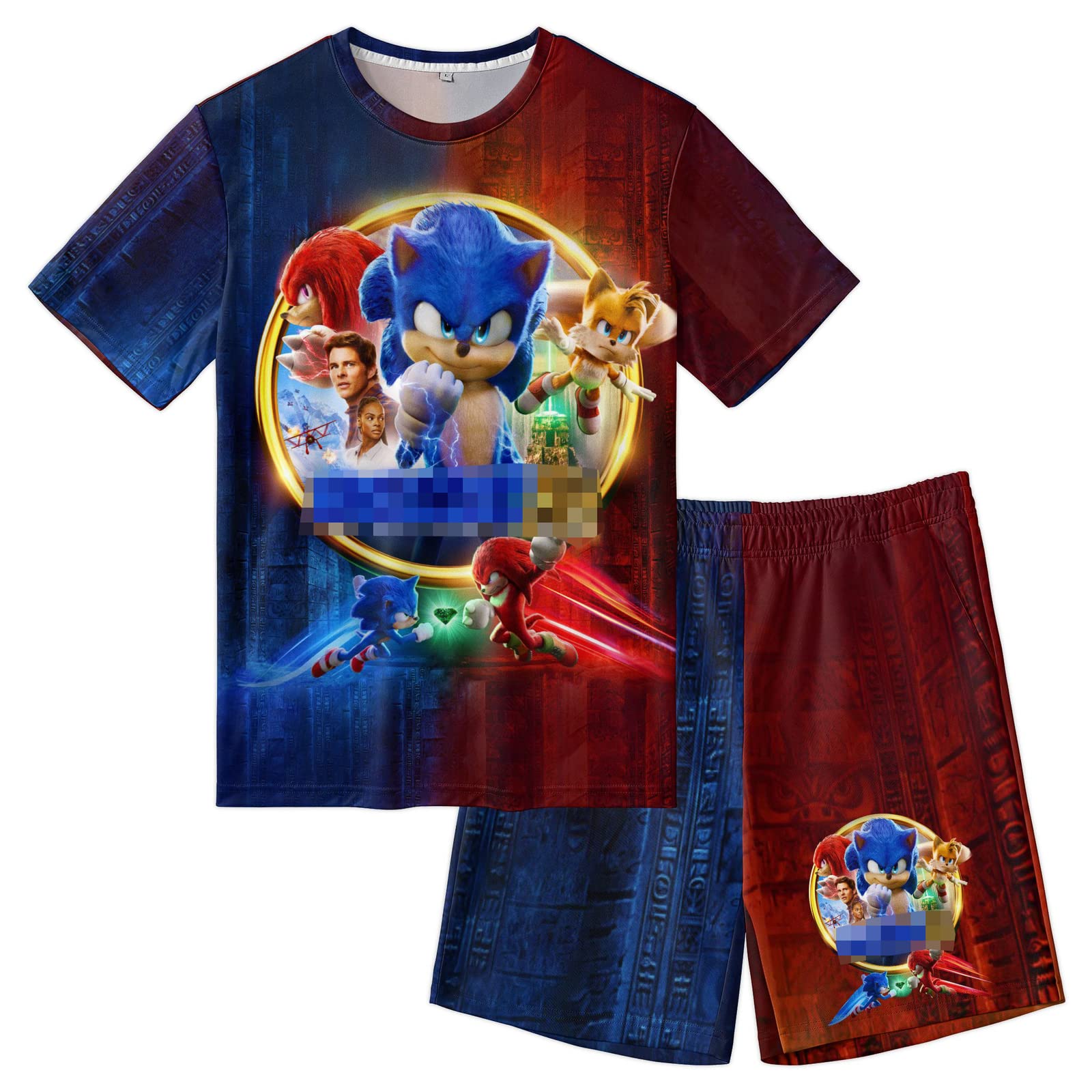 Boys and Girls Cartoon Print Short Sleeve T-Shirt & Shorts Set - Summer Kids Outfit for Playtime, School, and Outdoor Activities