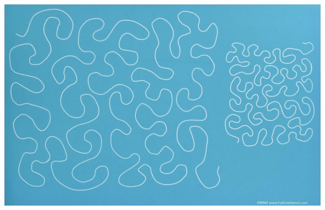 Stipple Meander Edge-to-Edge Quilting Stencil - Continuous Line Template for Free Motion Quilting on Domestic, Hand & Long-Arm Machines (30562) - Perfect for DIY Quilts, Home Decor & Craft Projects
