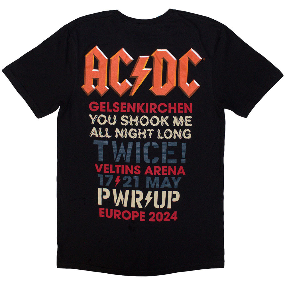 AC/DC Band Tour 2024 Gelsenkirchen Vintage Graphic T-Shirt - Official Merchandise for Rock Music Fans | Perfect for Concerts, Parties & Casual Wear