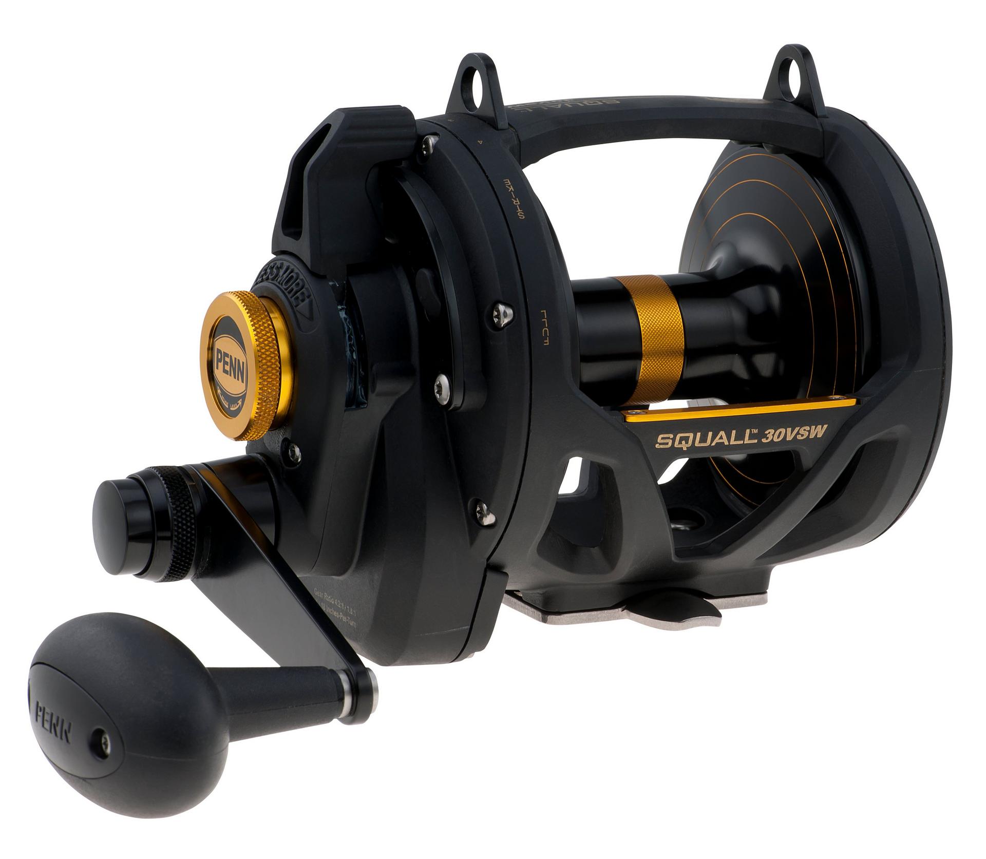 Squall® Lever Drag 2 Speed Conventional Fishing Reel - Saltwater & Freshwater Trolling Reel for Offshore & Inshore Fishing