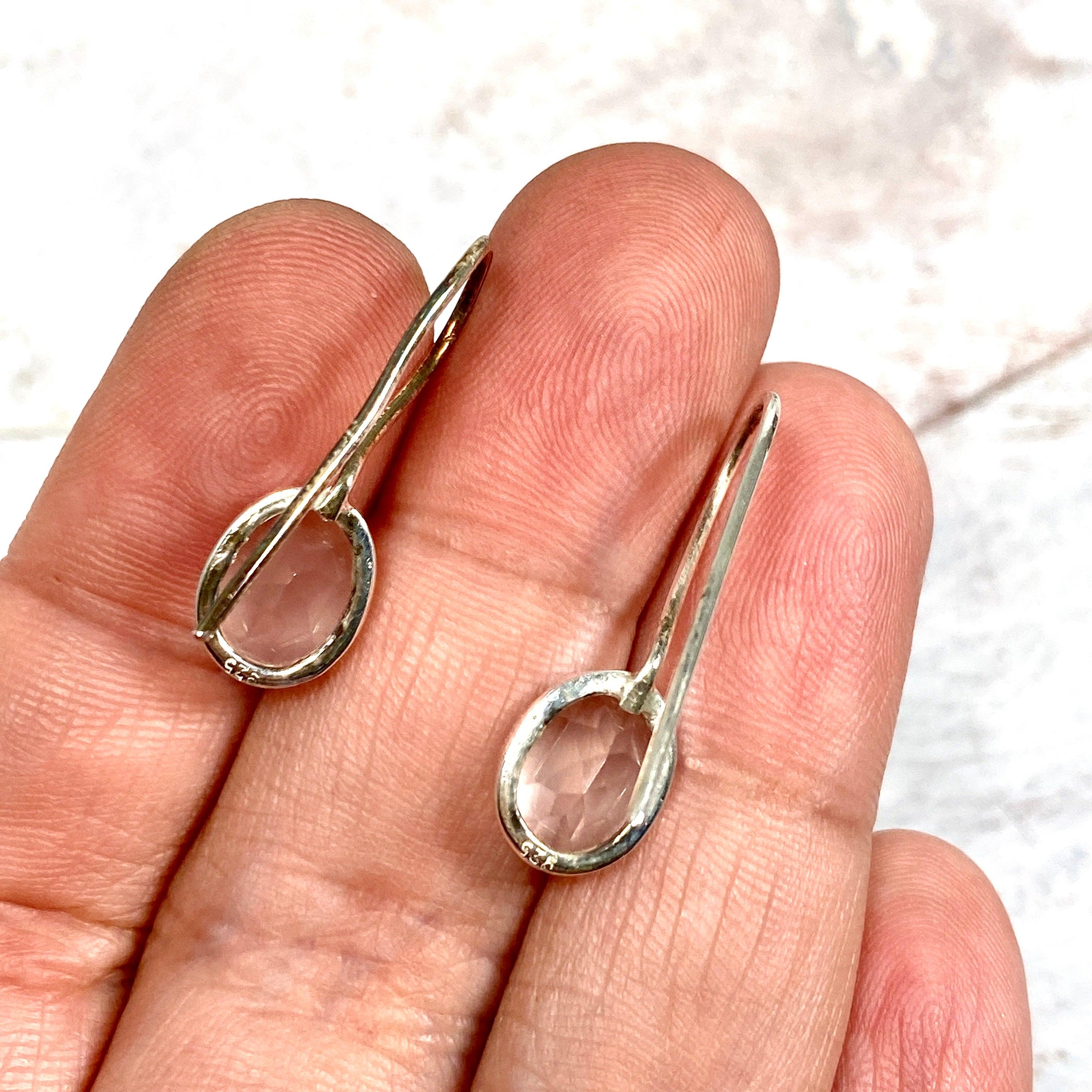 Rose Quartz Faceted Oval Earrings for Women - Elegant Gemstone Jewelry Gift for Her - Perfect for Weddings, Parties & Everyday Wear