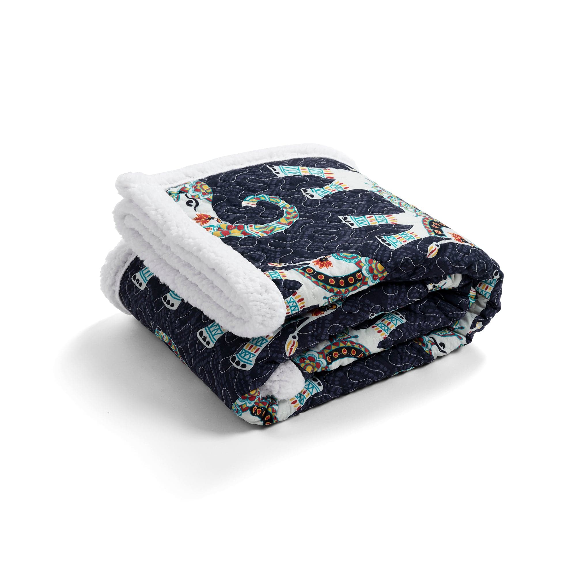 Hati Elephants Sherpa Blanket - Soft & Cozy Flannel Throw for Couch, Bed, and Travel - Perfect for Home Decor, Gifts, and Winter Warmth