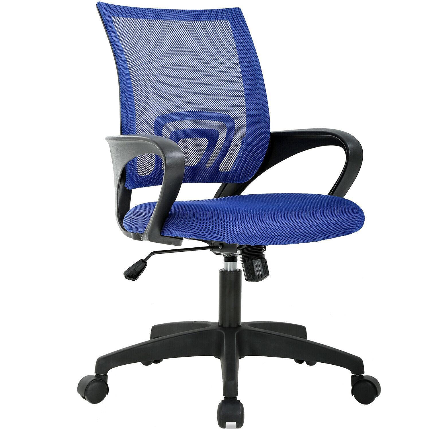 Ergonomic Mesh Office Chair with Adjustable Lumbar Support - Blue Home & Computer Desk Chair for Work, Gaming, and Study | Perfect for Small Spaces, Home Offices, and Standing Desk Setups