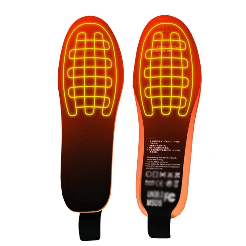 USB Rechargeable Heated Insoles for Men & Women - Size 41-45 Winter Foot Warmers with Adjustable Temperature, Cut-to-Fit Design - Perfect for Cold Weather Hiking, Skiing & Outdoor Work (Black)