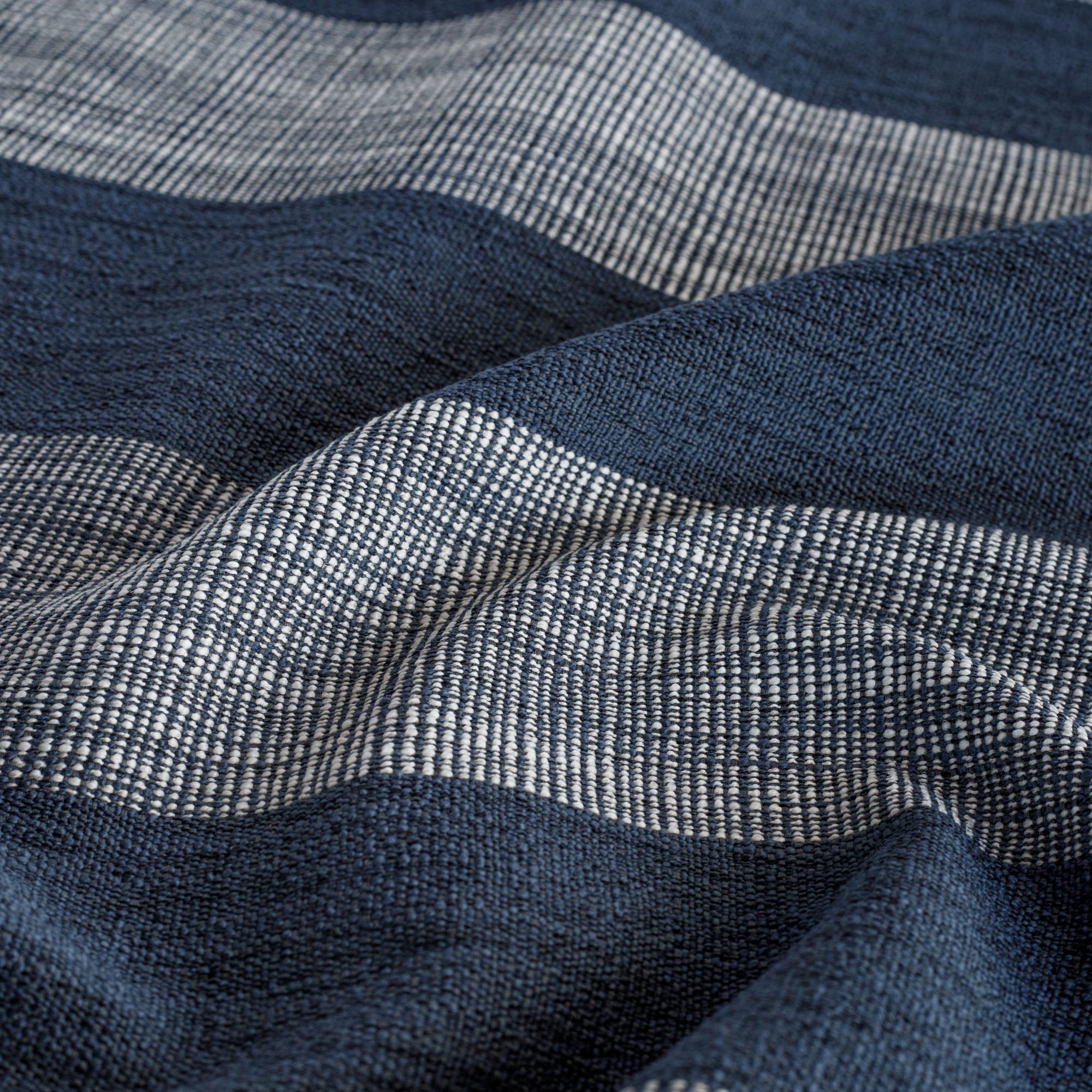 Premium Marlow Stripe Fabric - Soft Indigo Blue Cotton Blend for Upholstery & Home Decor | Perfect for Sofas, Curtains & DIY Sewing Projects
