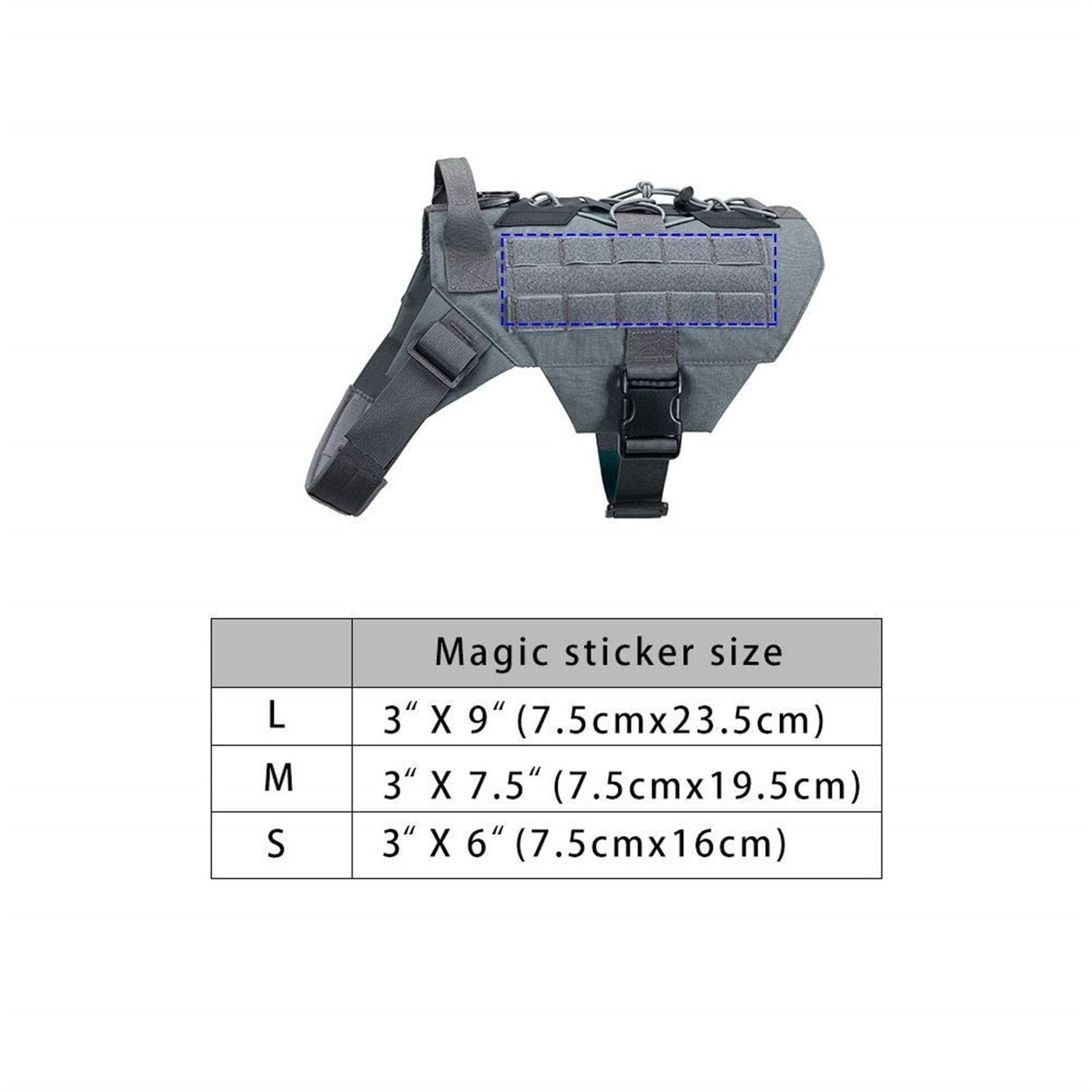 Tactical Military Dog Harness - Adjustable No-Pull Training Vest with Handle for Hunting & Outdoor Activities (Grey, Medium) | Durable Pet Gear for Hiking, Running & Police K9 Work