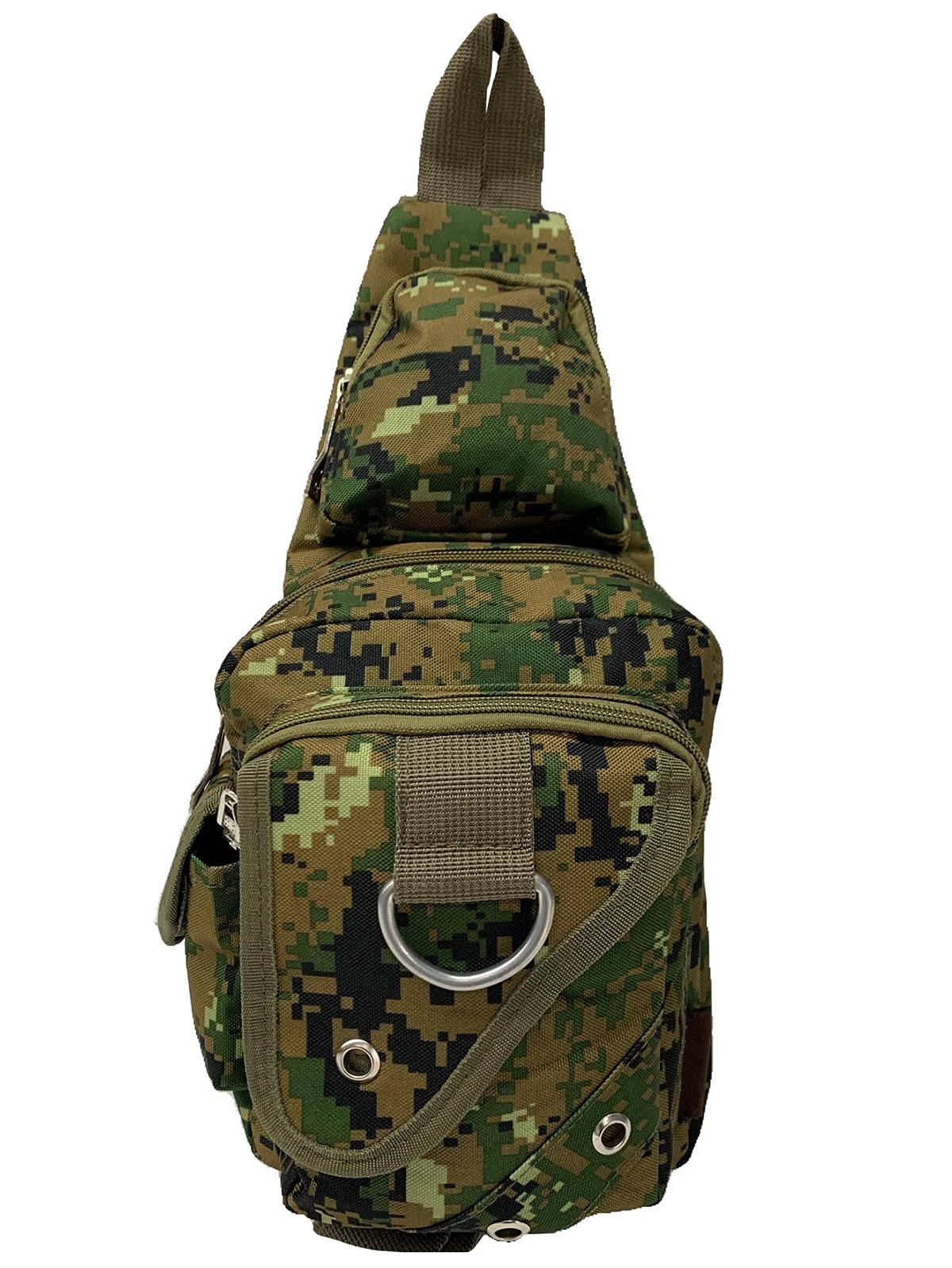 Adjustable Front Flap Crossbody Sling Bag in Camo Print - Perfect for Travel, Hiking, and Everyday Use