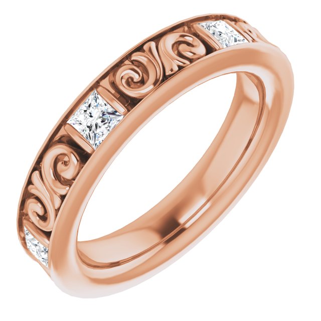 1.08 Carat Princess Cut Diamond Eternity Band - Vintage Inspired Wedding Ring for Women - Perfect for Anniversaries, Engagements & Special Occasions