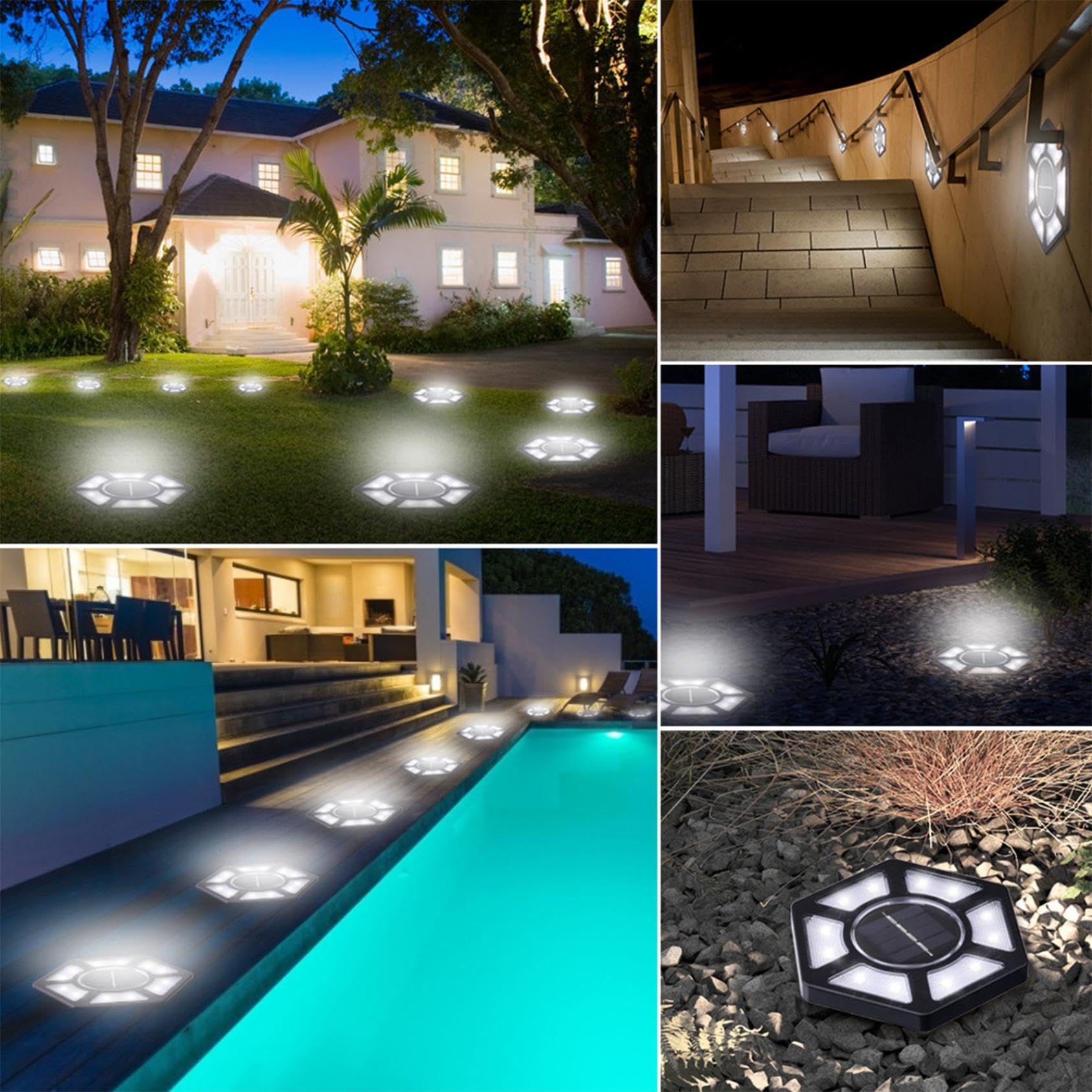 12 LED Solar Ground Lights Outdoor - Automatic Motion Sensor Waterproof Garden Lights for Pathways, Driveways, Yards, Patios & Lawns | Perfect Landscape Lighting for Night Safety & Decoration