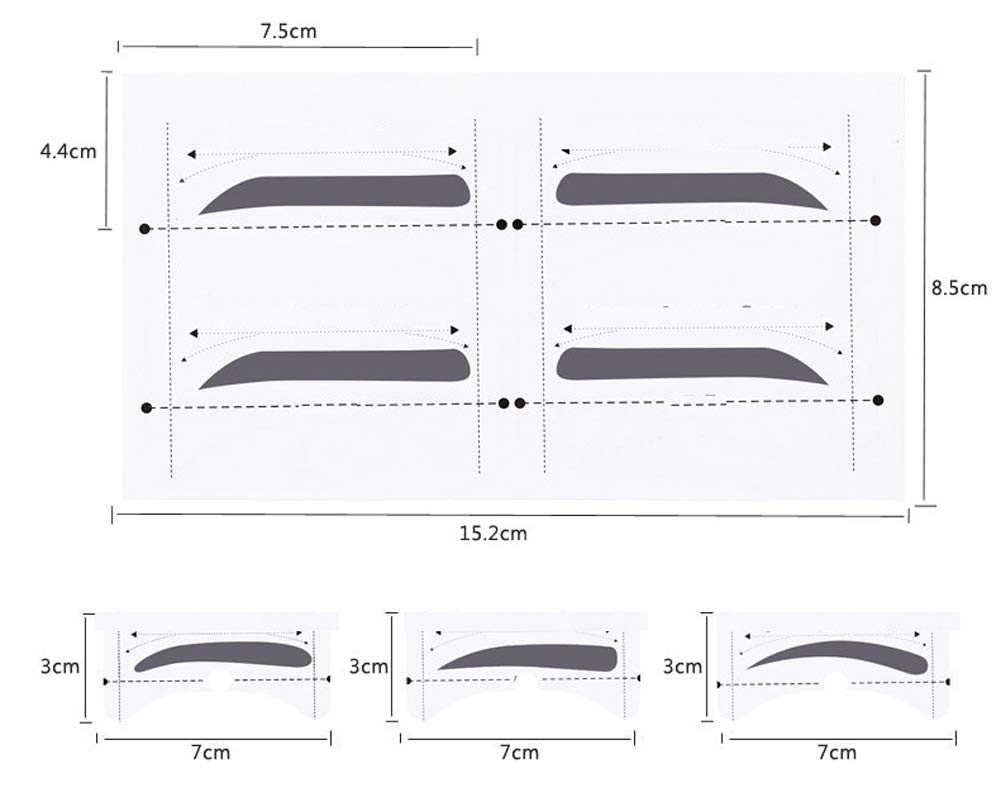 32 Pairs Eyebrow Stencils Kit - 4 Styles (Natural, Korean, Curved, Flat) - Perfect Makeup Tool for Beginners & Professionals - Ideal for Eyebrow Shaping, Microblading Practice, and Daily Makeup Routine