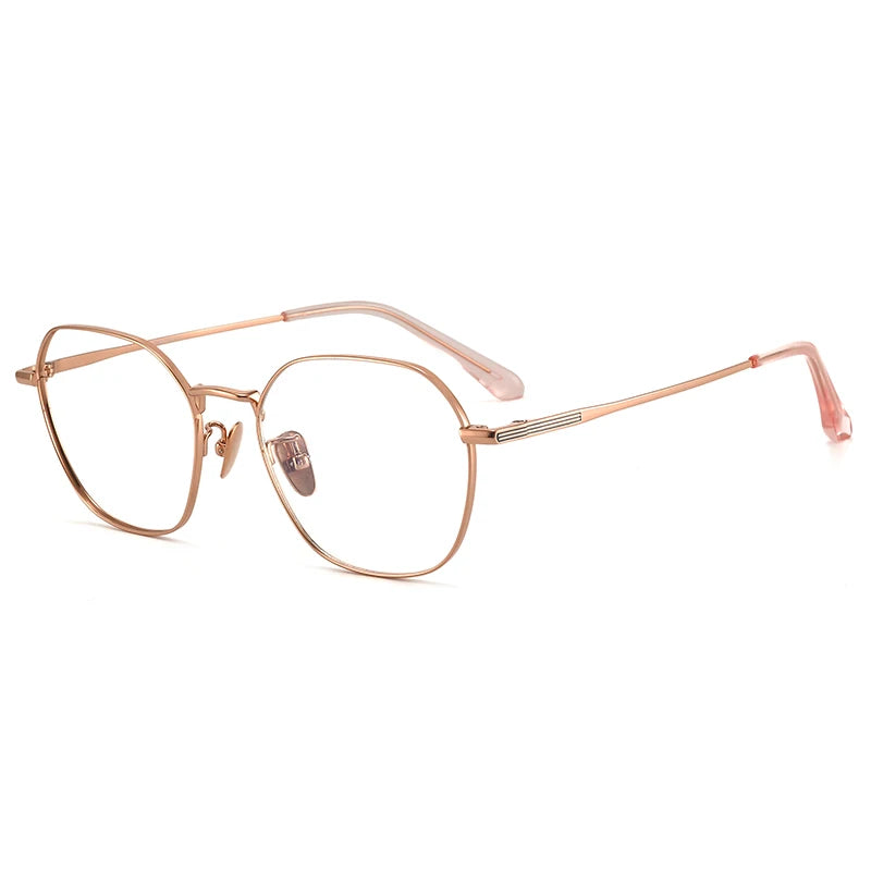 Bclear Unisex Full Rim Polygon Titanium Eyeglasses 86672 - Lightweight Durable Frame for Men & Women - Perfect for Reading, Work, and Everyday Wear