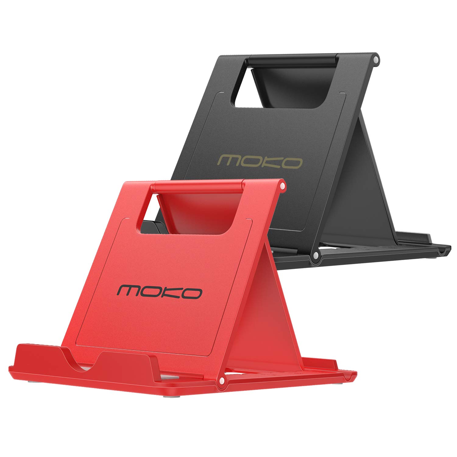 MoKo 2-Pack Adjustable Phone & Tablet Stand Holder for 4-11 Inch Devices - Compatible with iPhone 16/15/14/13 Pro/Max/Plus Series, iPad, Samsung Galaxy - Perfect for Desk, Office, Bedside, Kitchen & Video Watching