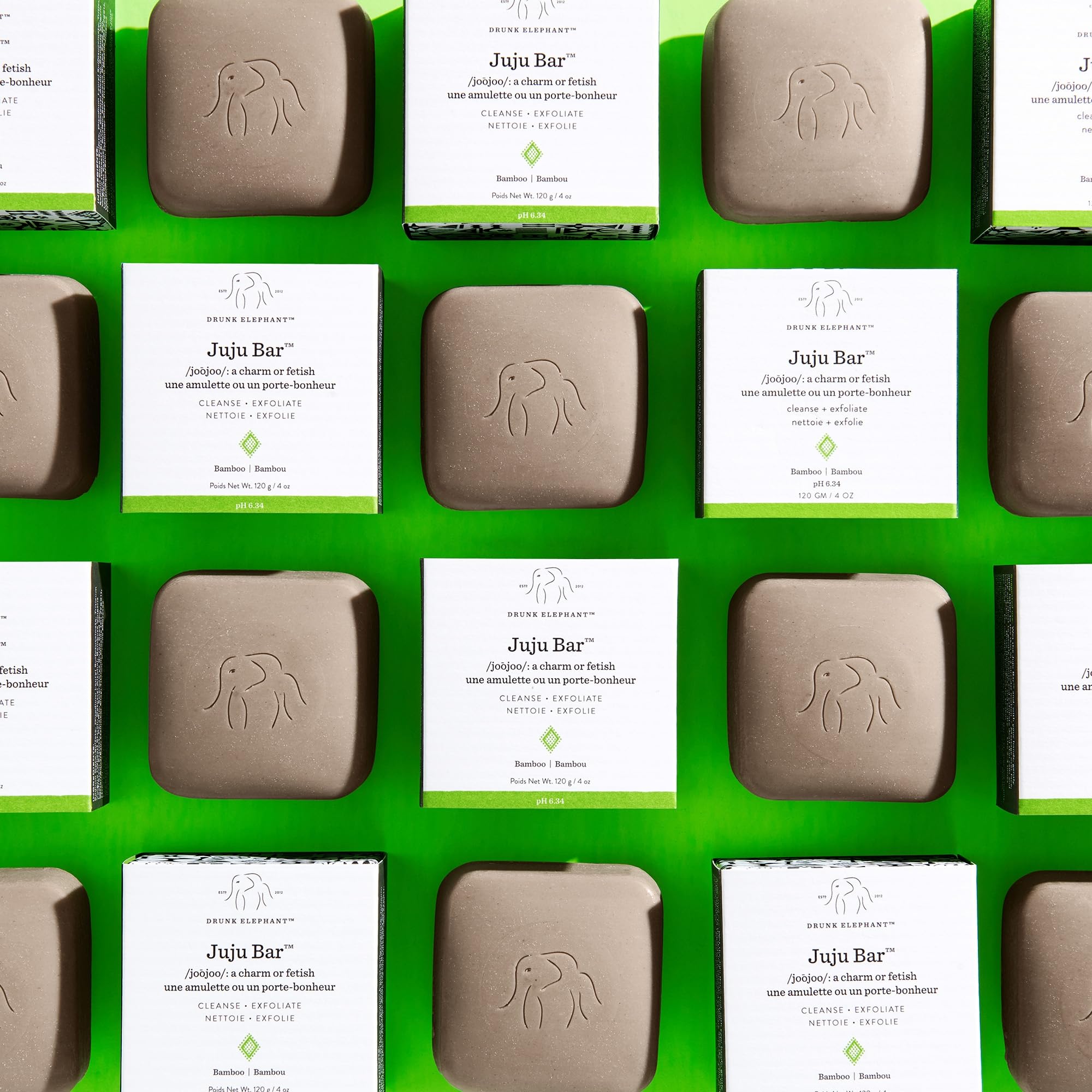 Drunk Elephant Juju Bar - Exfoliating & Moisturizing Facial Cleanser Bar for Glowing Skin (4 oz) | Gentle Face Wash for Dry, Sensitive & Acne-Prone Skin | Perfect for Daily Skincare Routine & Travel