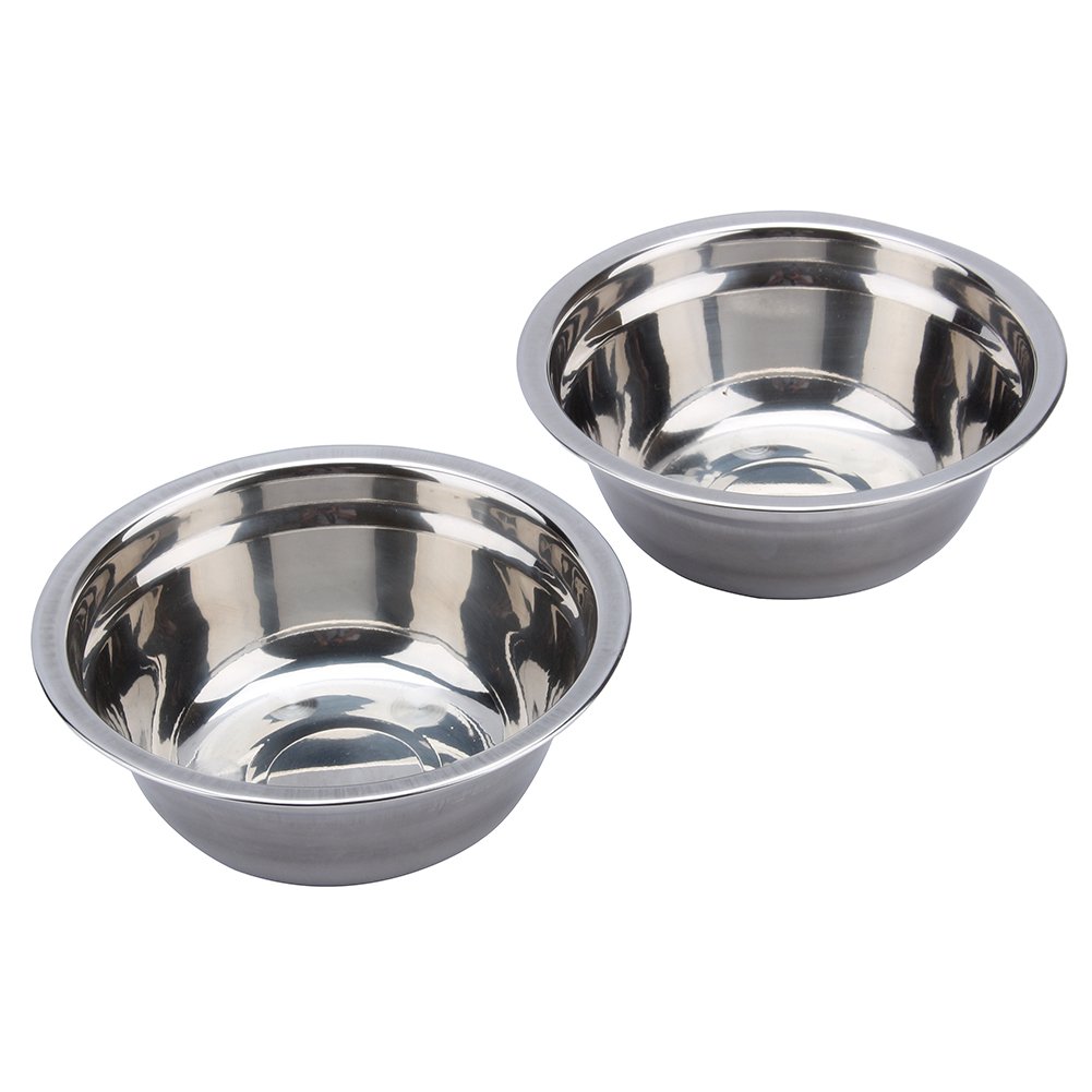 Stainless Steel Elevated Dog Bowls - Double Raised Pet Feeder Dishes for Food & Water - Non-Slip Stand for Cats & Dogs - Perfect for Mealtime, Travel & Outdoor Use