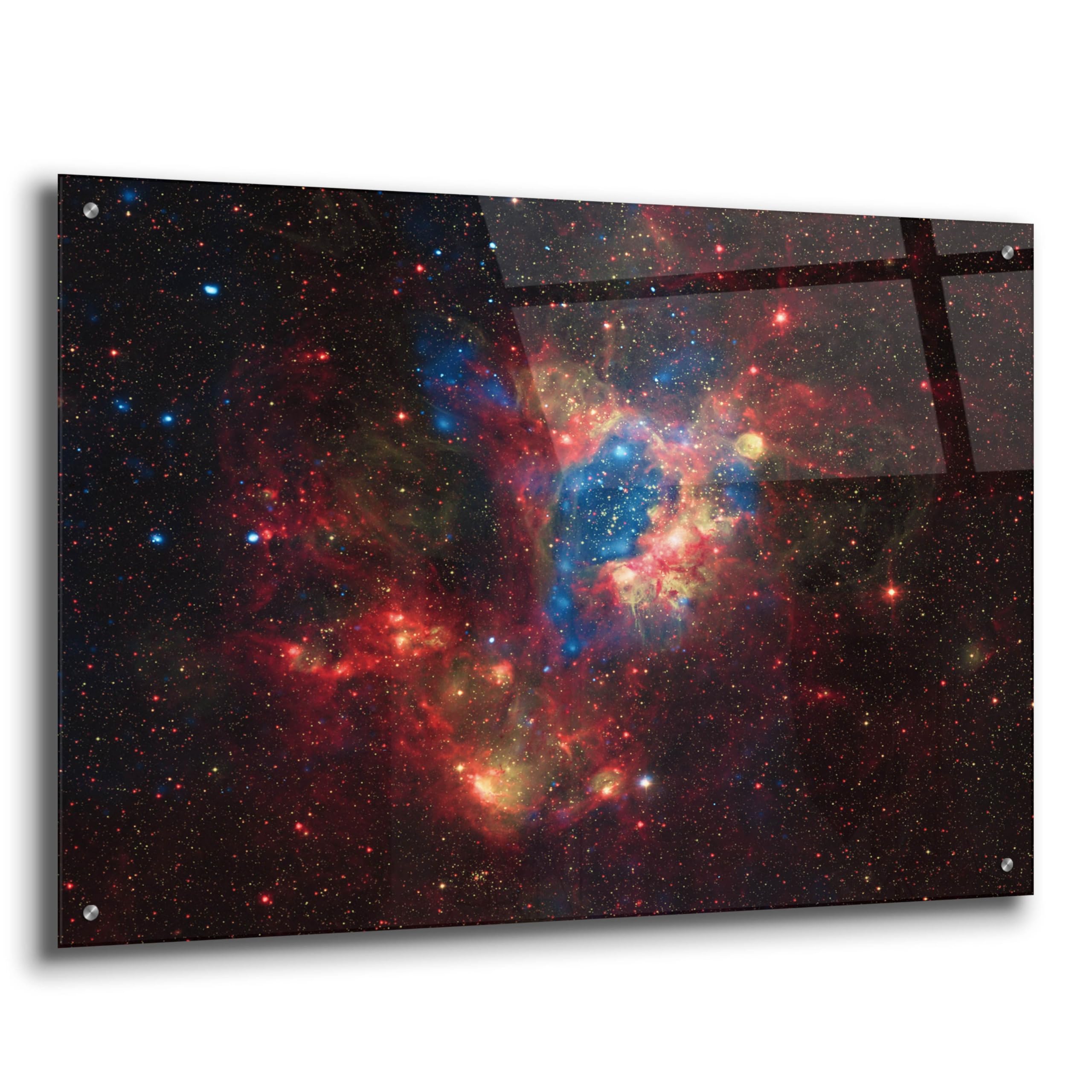 NGC 1929 Superbubble Space Art Print - 36x24 Inch Galaxy Wall Decor - High-Quality Acrylic Glass Canvas for Living Room, Bedroom & Office