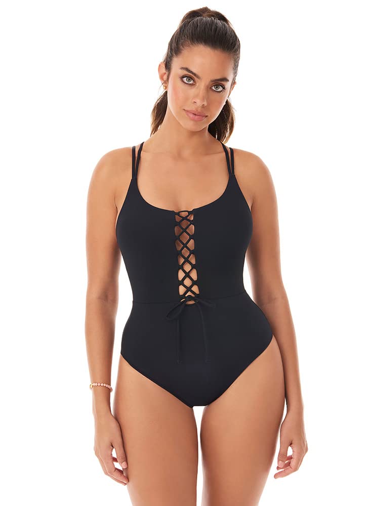 Skinny Dippers Women's One Piece Swimsuit - Lace Up Front Removable Cup Sexy Bathing Suit | Perfect for Beach Vacations, Pool Parties & Summer Getaways
