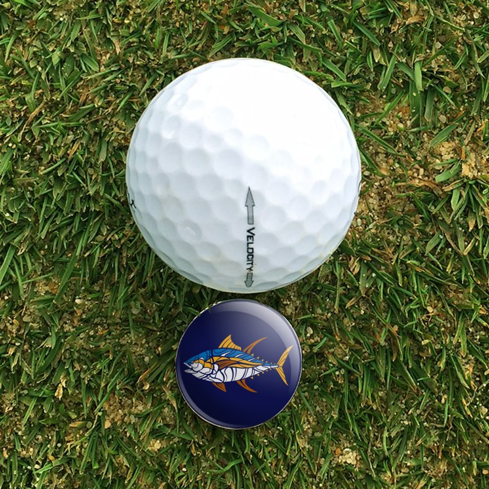 Tuna Fish Design Golf Hat Clip with Magnetic Ball Marker - Durable & Stylish Accessory for Golfers | Perfect for Golf Courses & Outdoor Sports