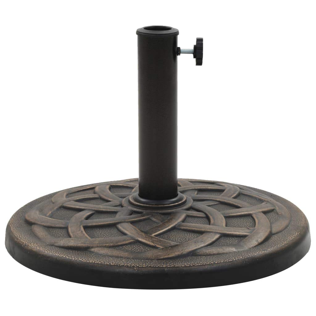 vidaXL Bronze Polyresin Umbrella Stand - 41.9 lb Heavy Duty Sunshade Base with Locking Bolt for Patio, Garden, Lawn & Backyard | Perfect for Outdoor Dining, Poolside Lounging & Beach Protection