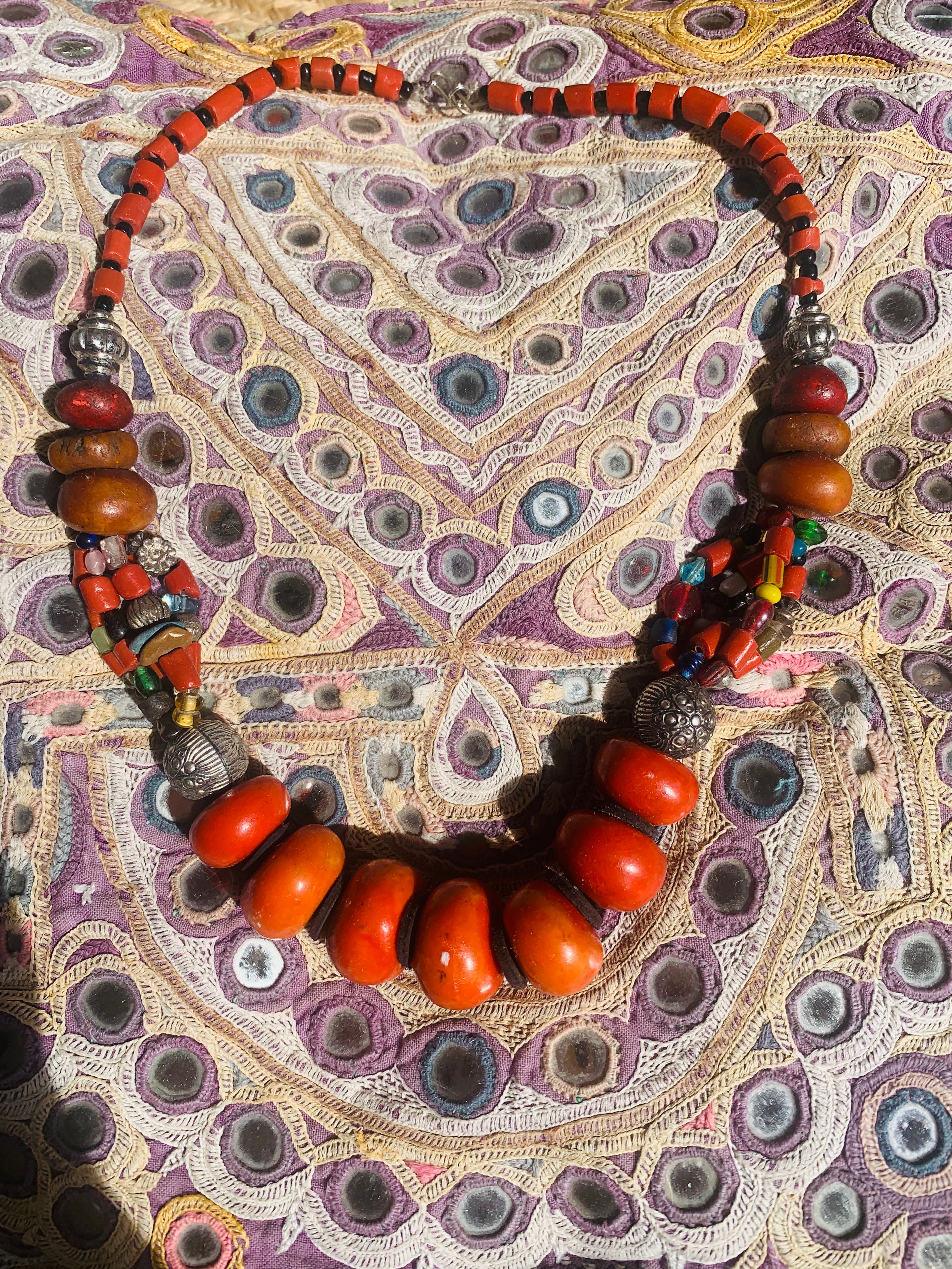 Authentic Moroccan Berber Tribal Necklace – Handmade Ethnic Jewelry for Women – Perfect for Boho, Festival & Layering Outfits