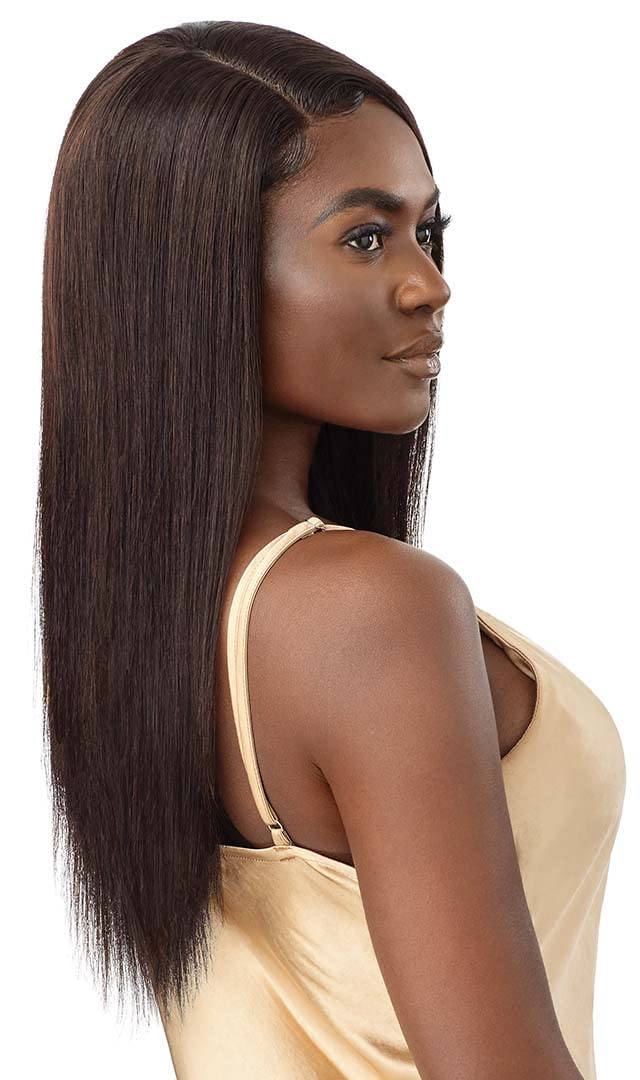 Outre Mytresses Gold Label 100% Unprocessed Human Hair Lace Front Wig - KRISTABEL (Natural Black) | Perfect for Daily Wear, Cosplay & Special Occasions