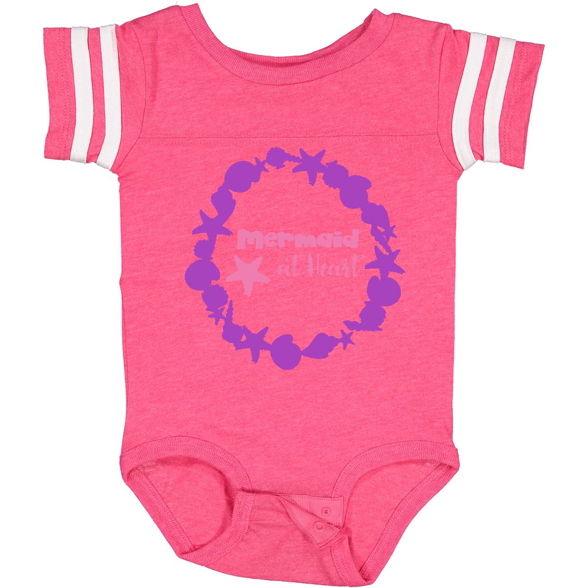 Inktastic Mermaid at Heart Baby Bodysuit - Cute Starfish & Seashells Design - Perfect for Beach Trips, Baby Showers & Summer Outfits