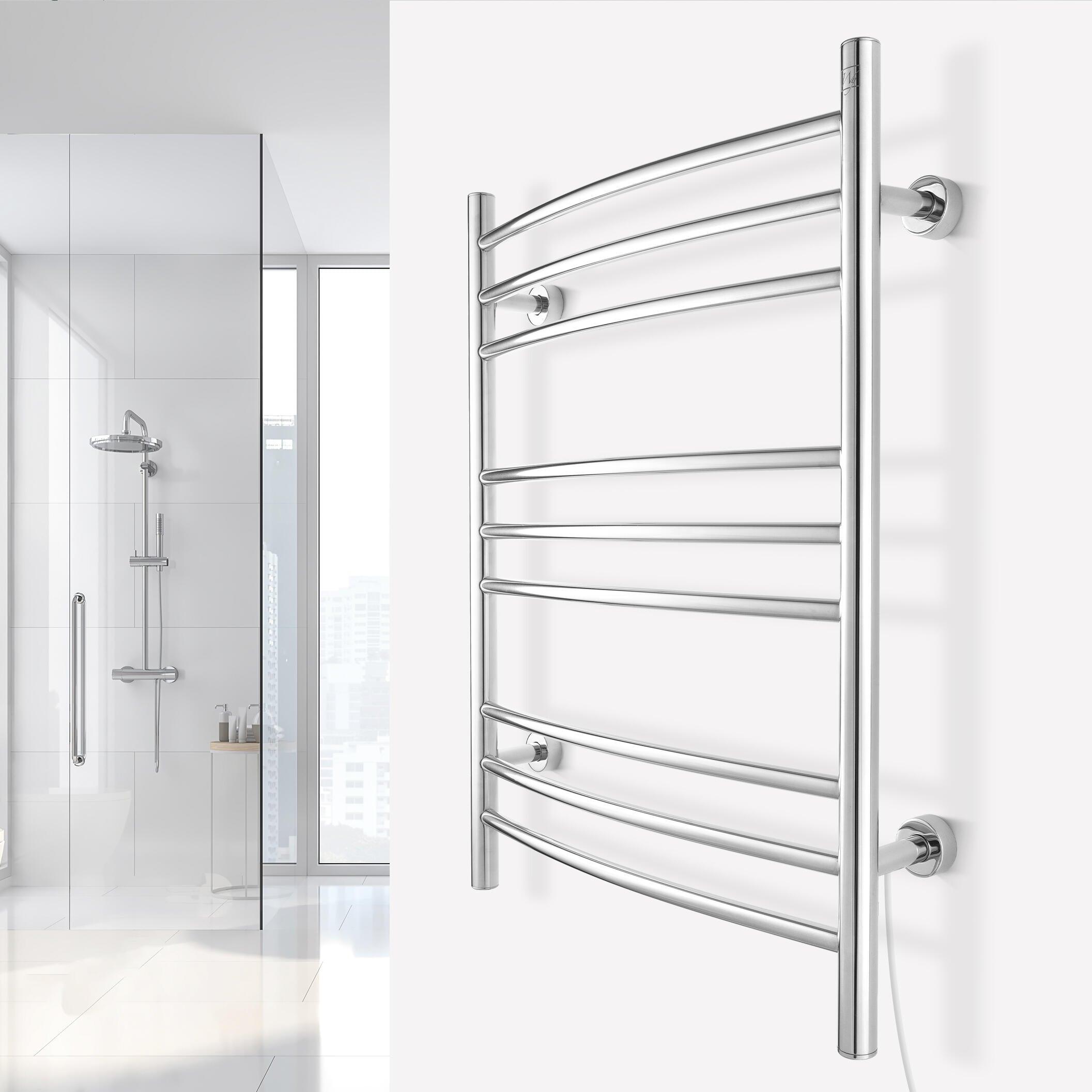 WarmlyYours Riviera Dual Connect Hardwired & Plug-In Heated Towel Warmer 24