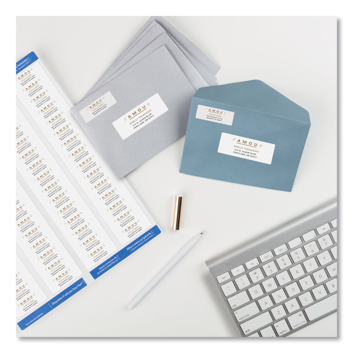 Avery® Easy Peel White Address Labels with Sure Feed Technology for Laser Printers, 0.66