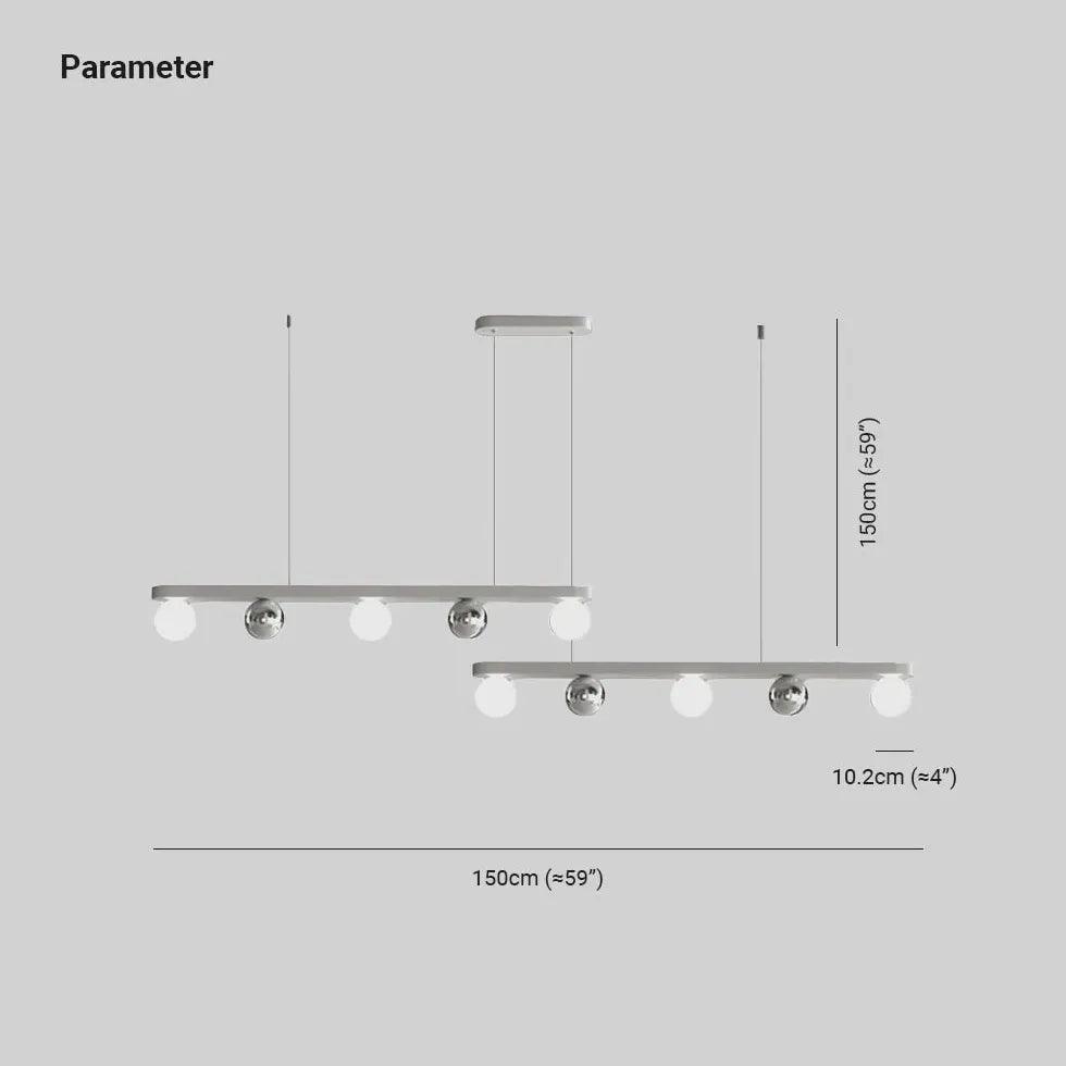 Modern Silver Linear Bar Kitchen Pendant Light - Sleek Minimalist Design for Island Counter Dining Room Lighting - Perfect for Kitchens, Dining Areas, and Contemporary Home Decor