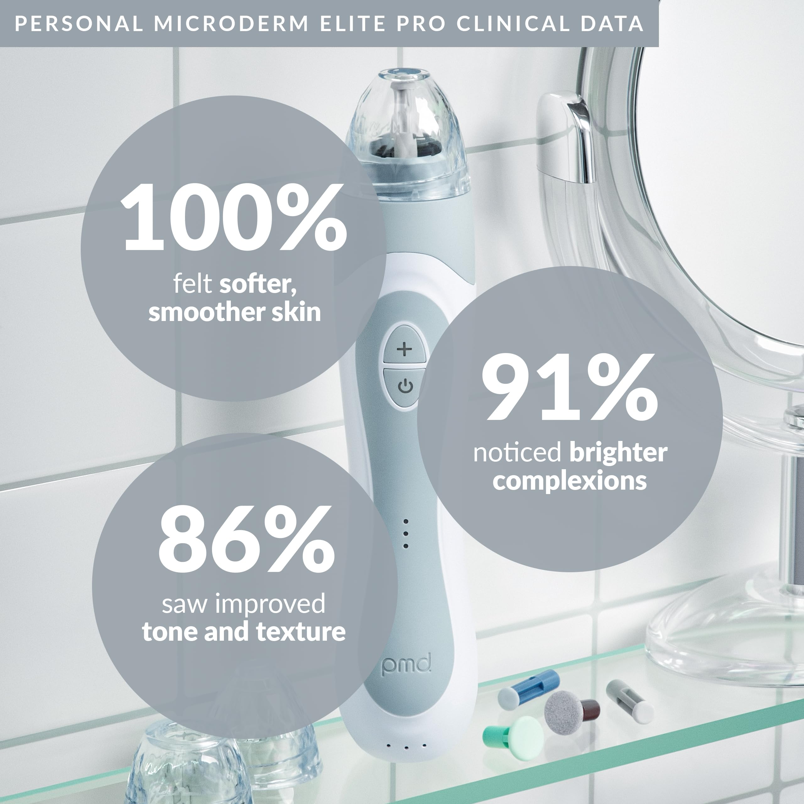 PMD Personal Microderm Elite Pro - At-Home Microdermabrasion Machine for Face & Body with Exfoliating Crystals & Vacuum Suction - 3 Speed Settings for Radiant Skin - Perfect for Anti-Aging, Acne Treatment & Skincare Routine