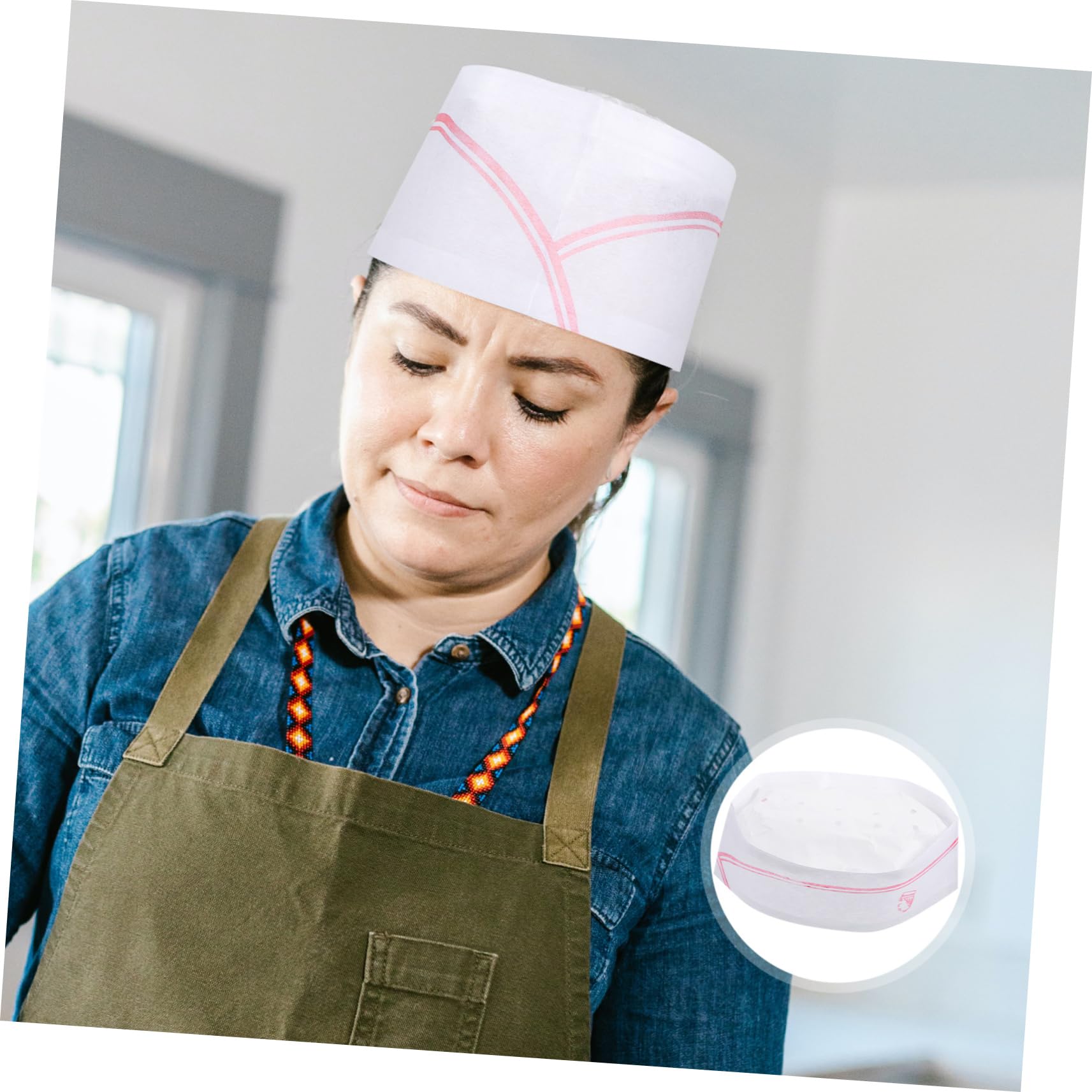 40Pcs Disposable Chef Hats - White Cotton Cooking Caps for Bakeries, BBQ Grilling & Professional Kitchen Use - Perfect for Restaurants, Catering & Food Service Staff