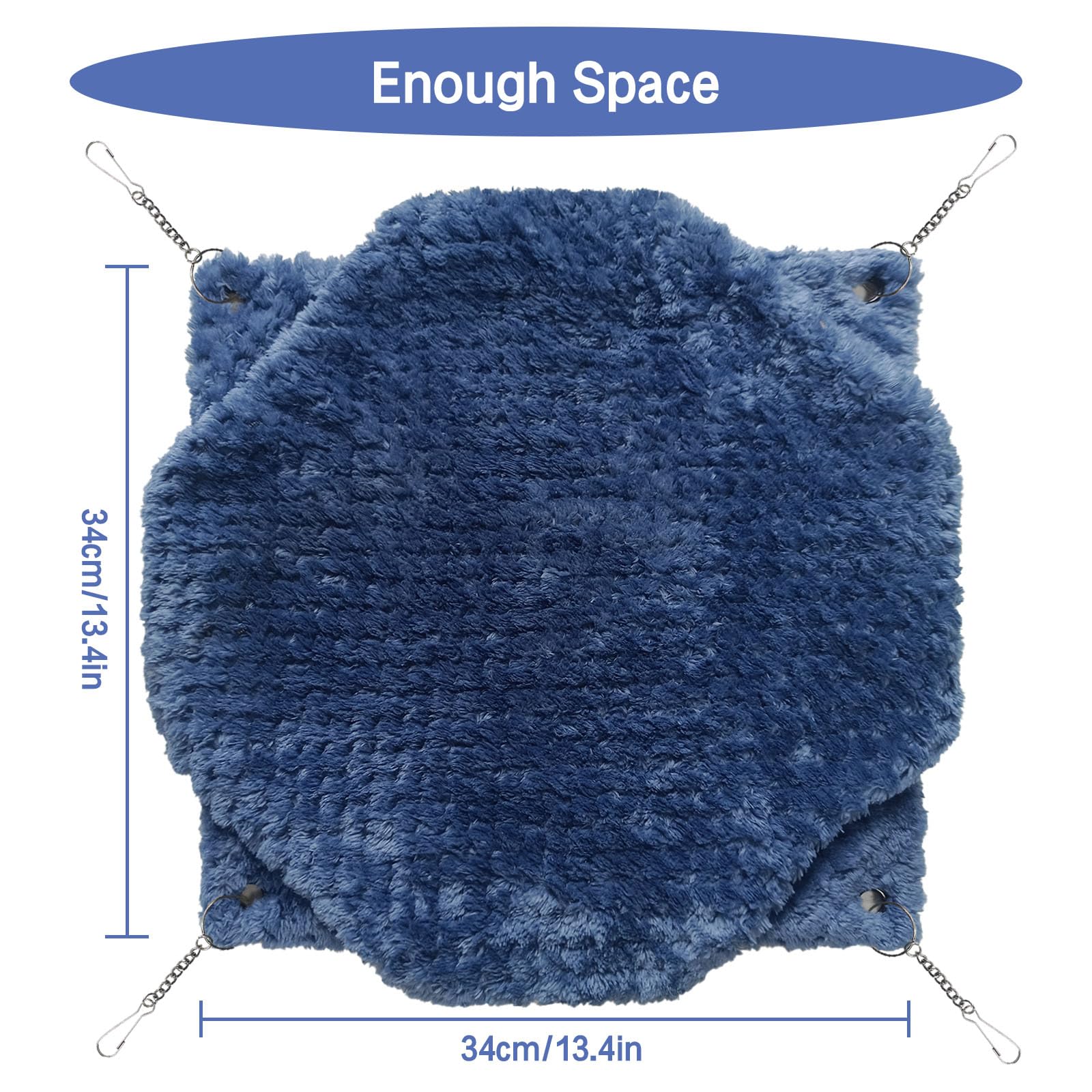 Premium Double-Layer Fleece Rat Hammock - Cozy Guinea Pig & Small Animal Cage Accessory for Ferrets, Hamsters - Soft Hanging Bed for Playing & Sleeping (Blue) - Perfect for Small Pet Cages, Play Areas & Hideouts