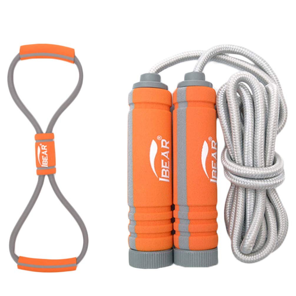 BESPORTBLE 2-Pack Adjustable Jump Rope & 8-Shape Resistance Bands Set - Workout Equipment for Gym, Yoga, Home Fitness - Ideal for Men & Women - Perfect for Strength Training, Cardio & Full-Body Workouts
