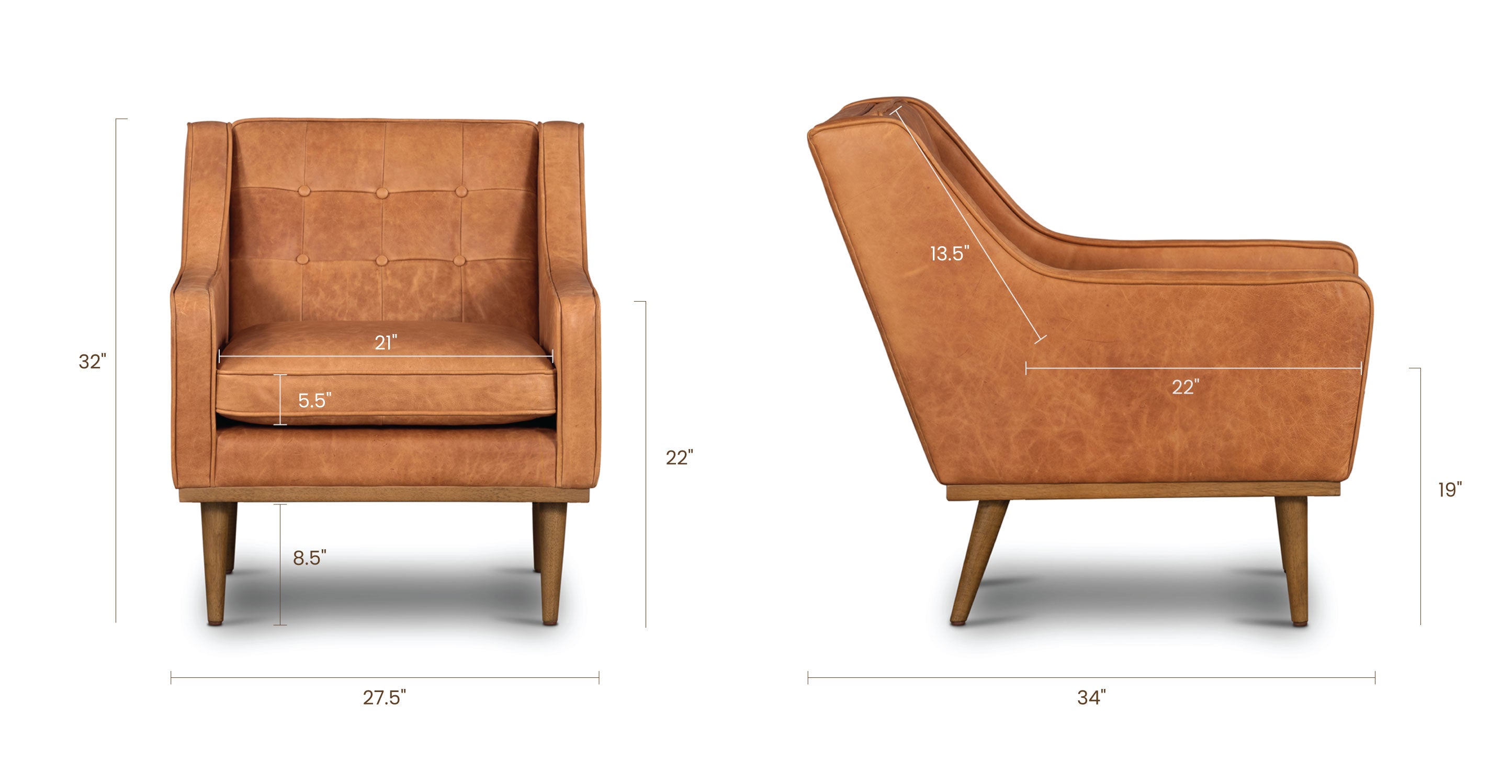 Gus Lounge Chair - Modern Comfortable Accent Chair for Living Room, Bedroom & Office - Perfect for Relaxing, Reading & Lounging