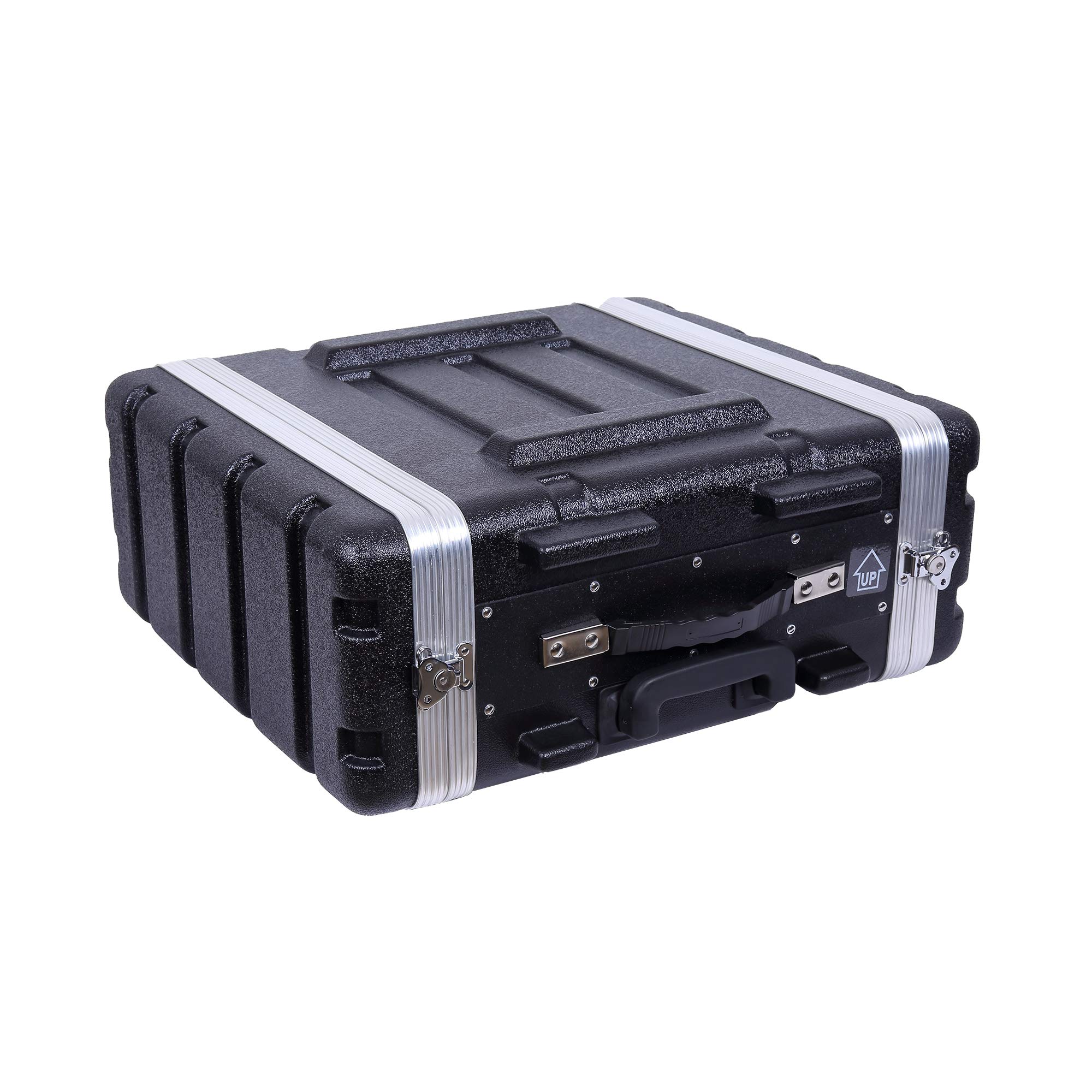 Crossrock 3U Stackable Rack Case with Wheels - Heavy Duty Molded Hardware, 19.25