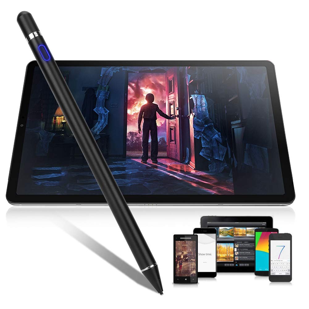 Universal Stylus Pen for Touch Screens - Compatible with Chromebook, Tablets, Laptops & Smartphones | Digital Notebook & Active Pencil for Writing, Drawing & Note-Taking (Black) - Perfect for Students, Professionals & Artists