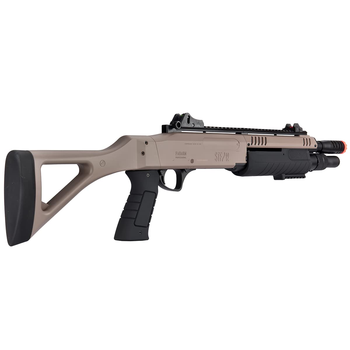 High FPS Tri-Shot 11'' Airsoft Shotgun | Pump Action BO Manufacture FABARM STF with Fixed Stock | Includes 2 Shells | Perfect for Tactical Training, Airsoft Battles & Outdoor Shooting Games