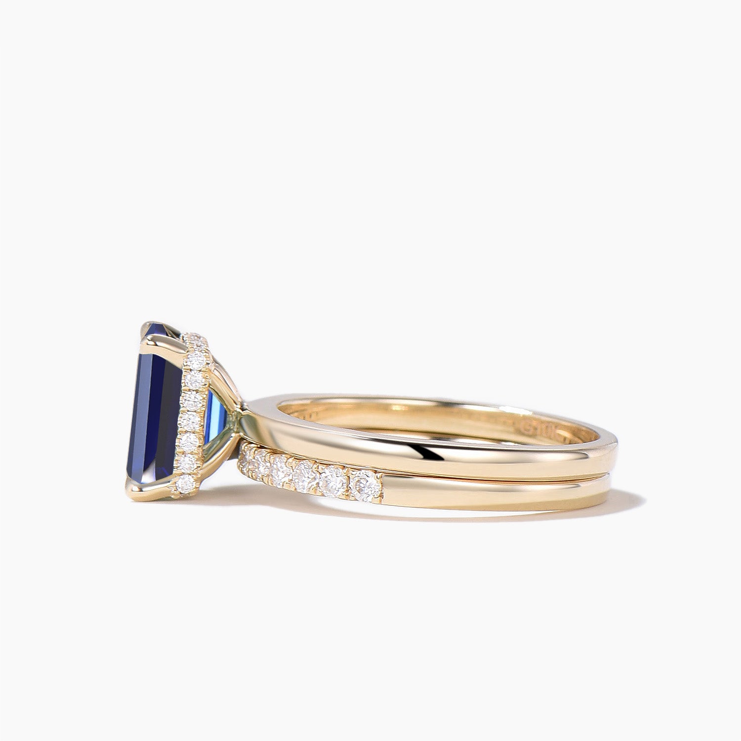 2CT Emerald Cut Blue Sapphire Solitaire Engagement Ring for Women - Hidden Halo Wedding Band, Anniversary Gift, Bridal Jewelry for Proposals & Special Occasions