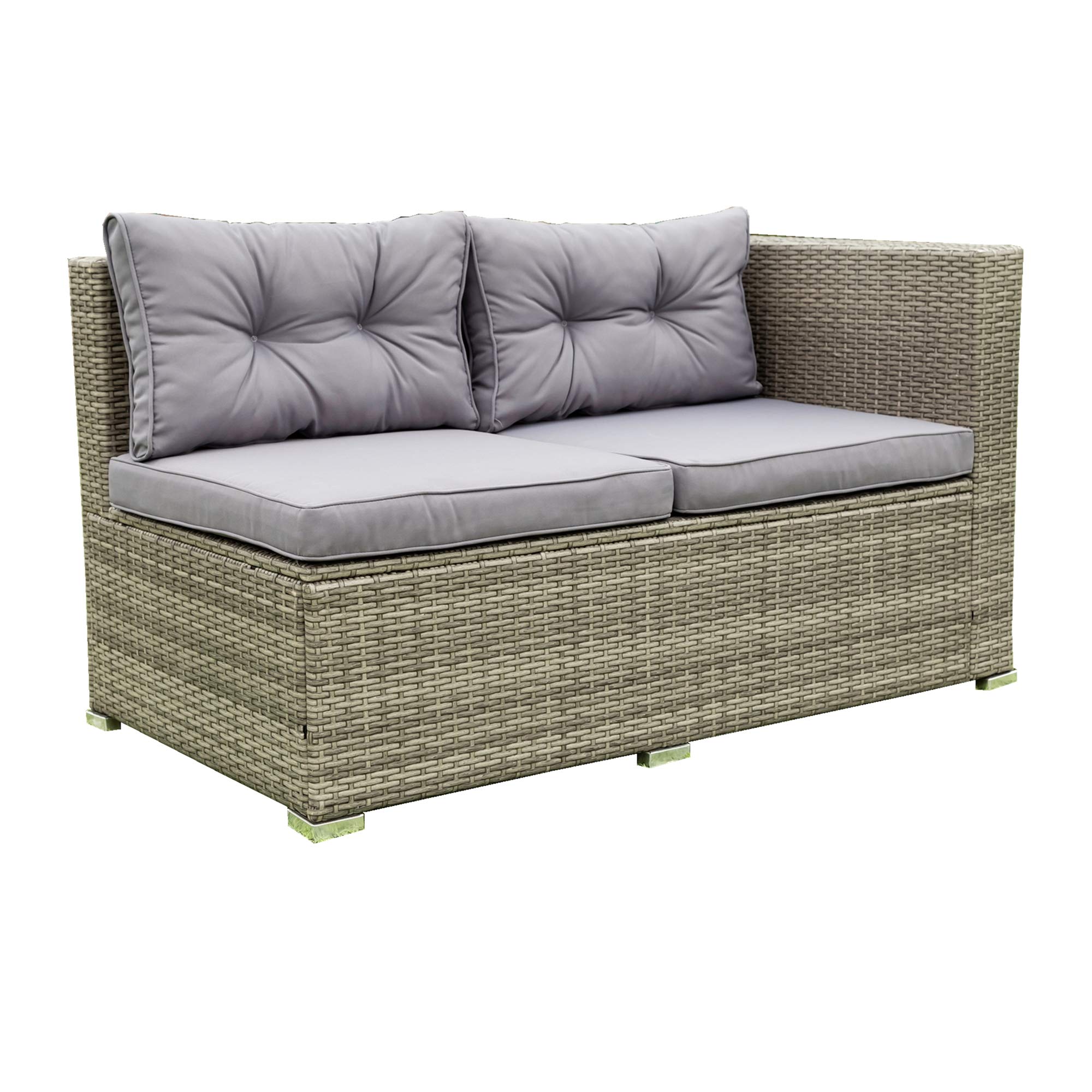4-Piece All-Weather Outdoor Patio Furniture Set - Rattan Sectional Sofa with Storage Box, Cushions & Coffee Table - Perfect for Backyard, Garden, Poolside & Patio Relaxation