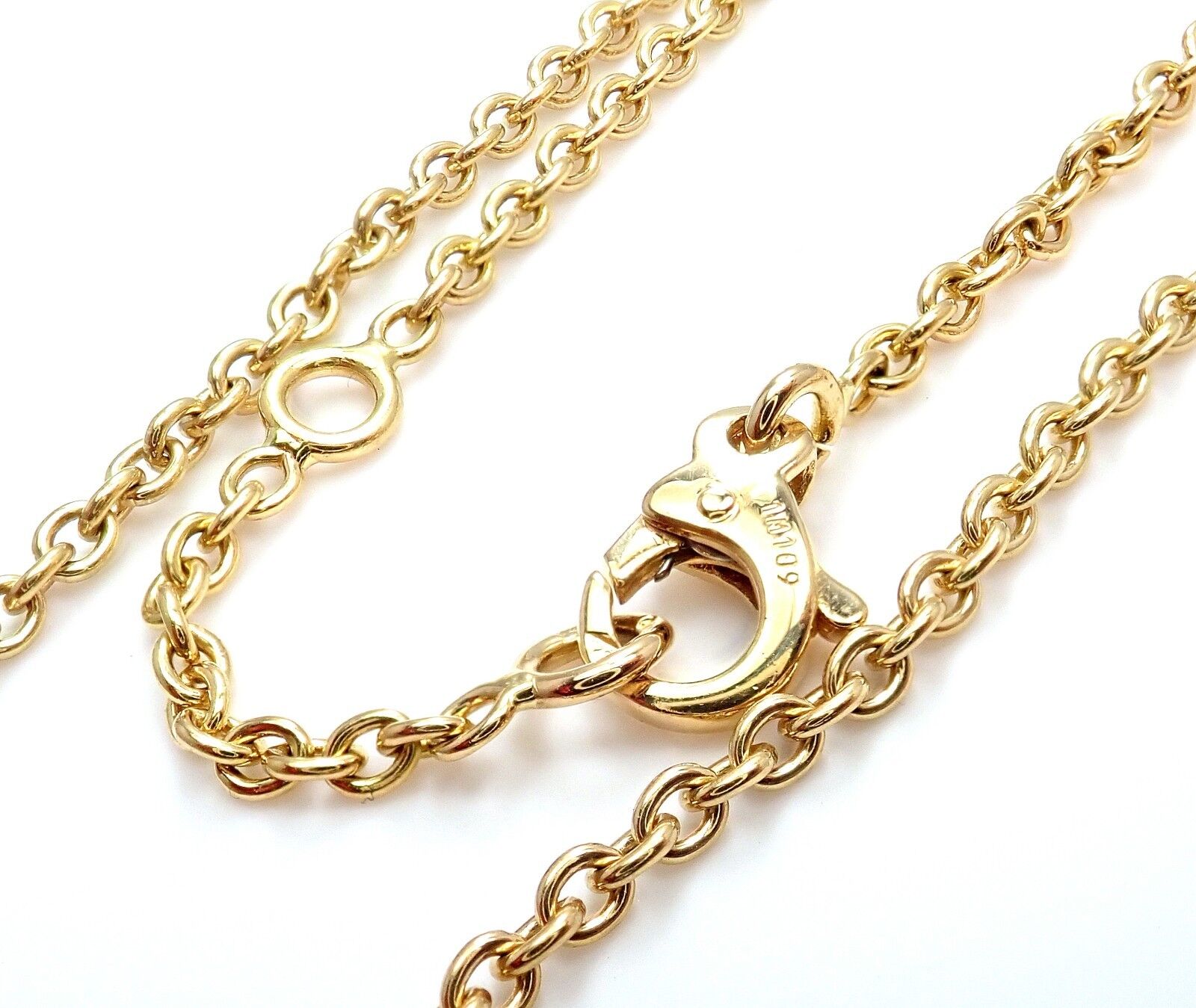 Authentic Chanel 18k Yellow Gold Classic Round Chain Necklace 14.75-15.75 Inches | Luxury Jewelry for Women | Perfect for Weddings, Parties & Special Occasions