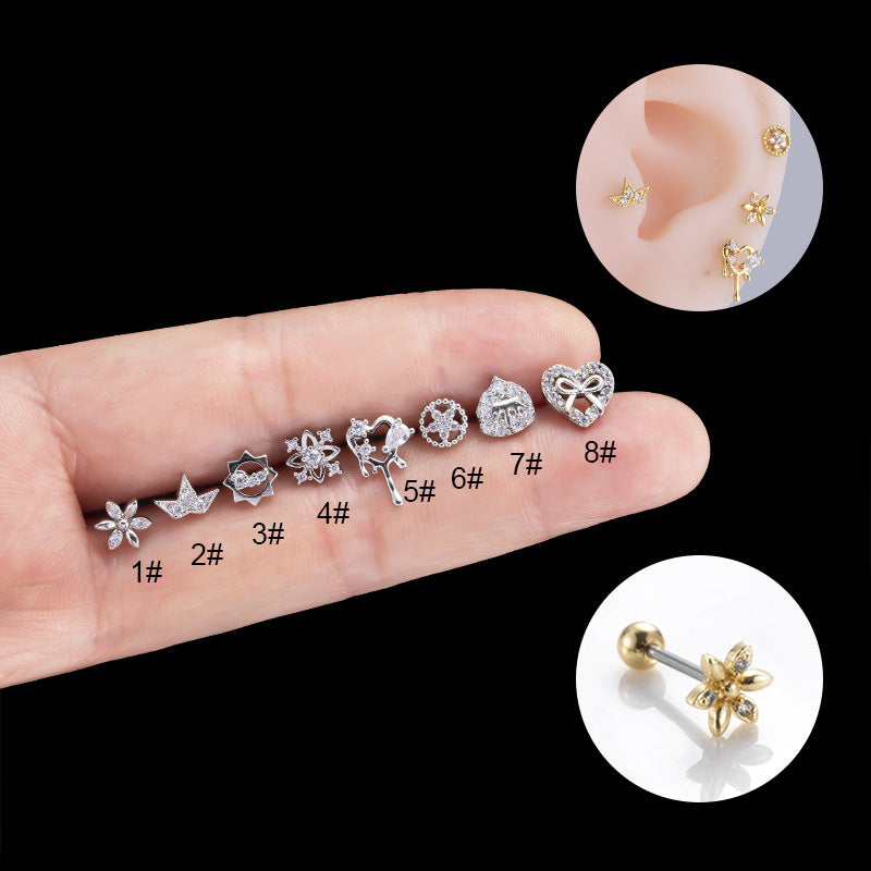20G Cartilage Surgical Steel Flower Tiny Ball Back Earrings - Hypoallergenic Stud Earrings for Women | Perfect for Daily Wear, Parties & Gifts