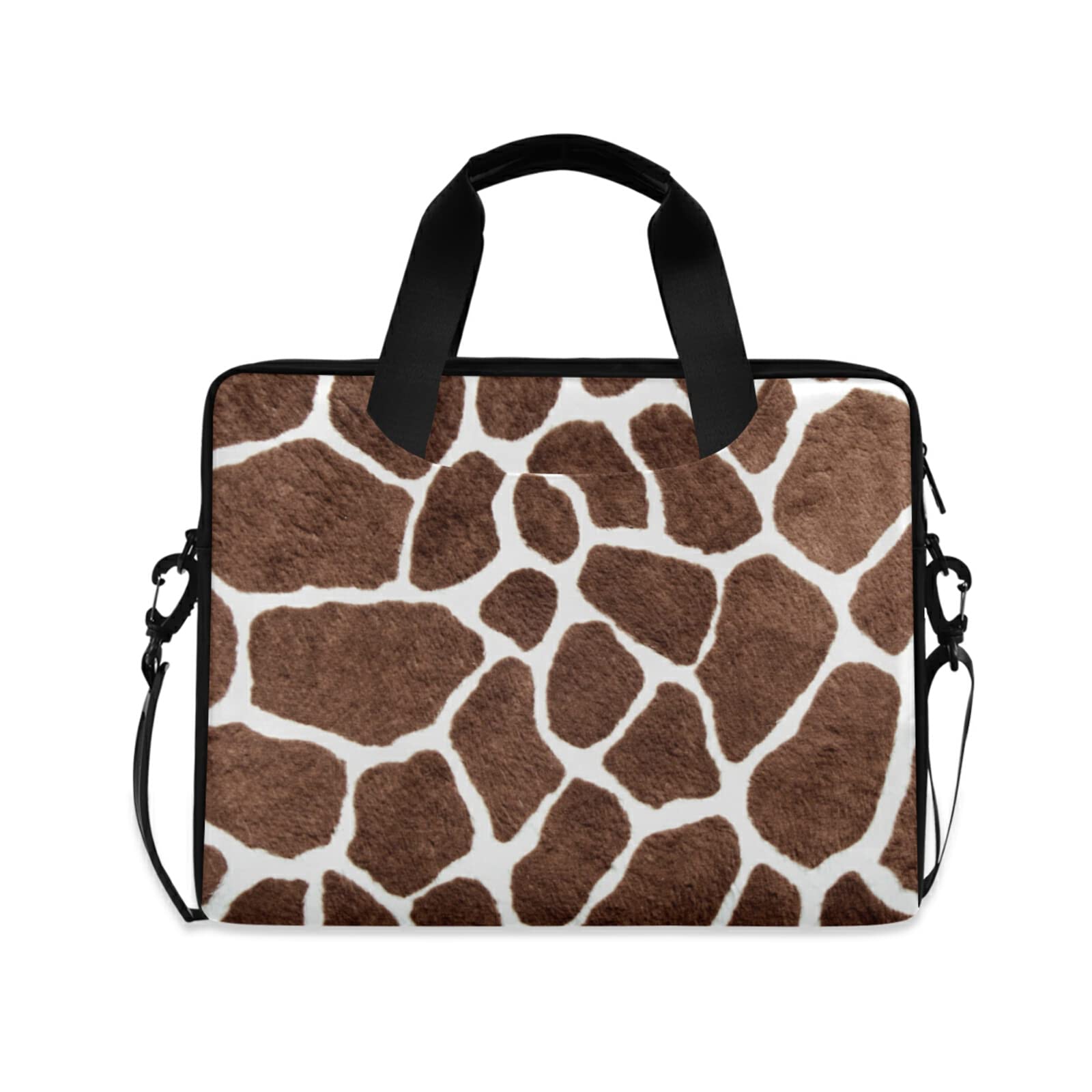 HUXINO Giraffe Print Laptop Sleeve Case for 14 15.6 16 Inch Notebooks - Durable Computer Bag with Shoulder Strap & Handle for Men, Women, Boys, Girls - Perfect for School, Office, Travel & Daily Commute