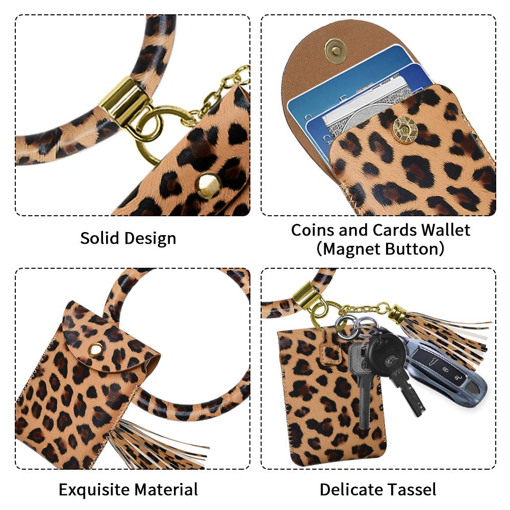 Doormoon Keychain Wallet Wristlet for Women - Stylish Tassel Key Chain Bracelet with Ring Circle Bangle | Perfect for Keys, Wallets & Everyday Accessories