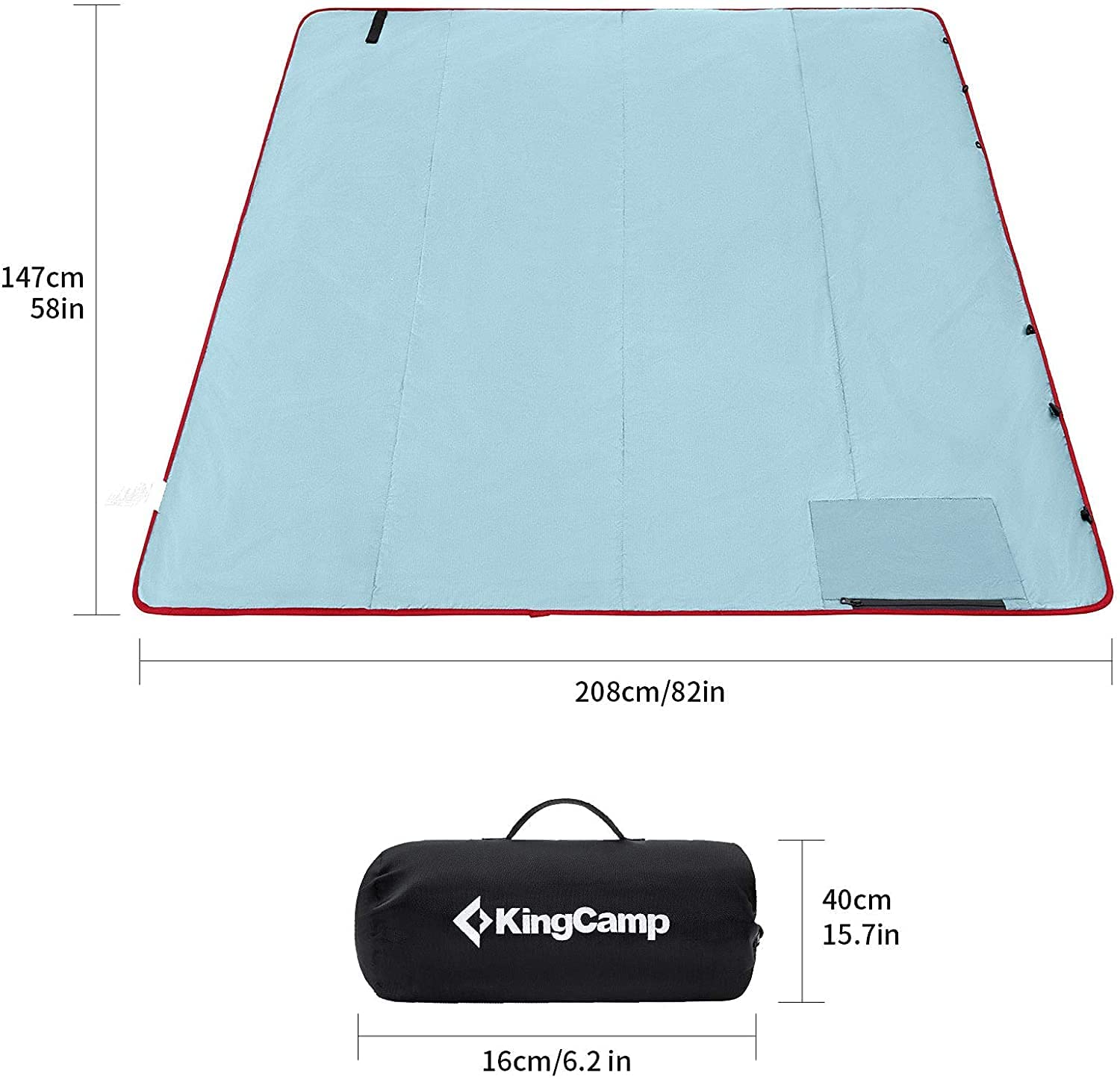 **KingCamp Waterproof Outdoor Blanket – Thick Fleece Warm & Windproof Blanket for Cold Weather, Lightweight & Foldable, Machine Washable – Perfect for Camping, Picnic, Beach, Stadium, Festival, Travel & Dog Outings**