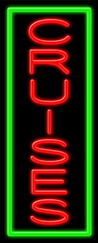 Vintage Cruises Glass Neon Sign #11538 – Handcrafted in USA | Perfect for Bars, Restaurants & Home Décor